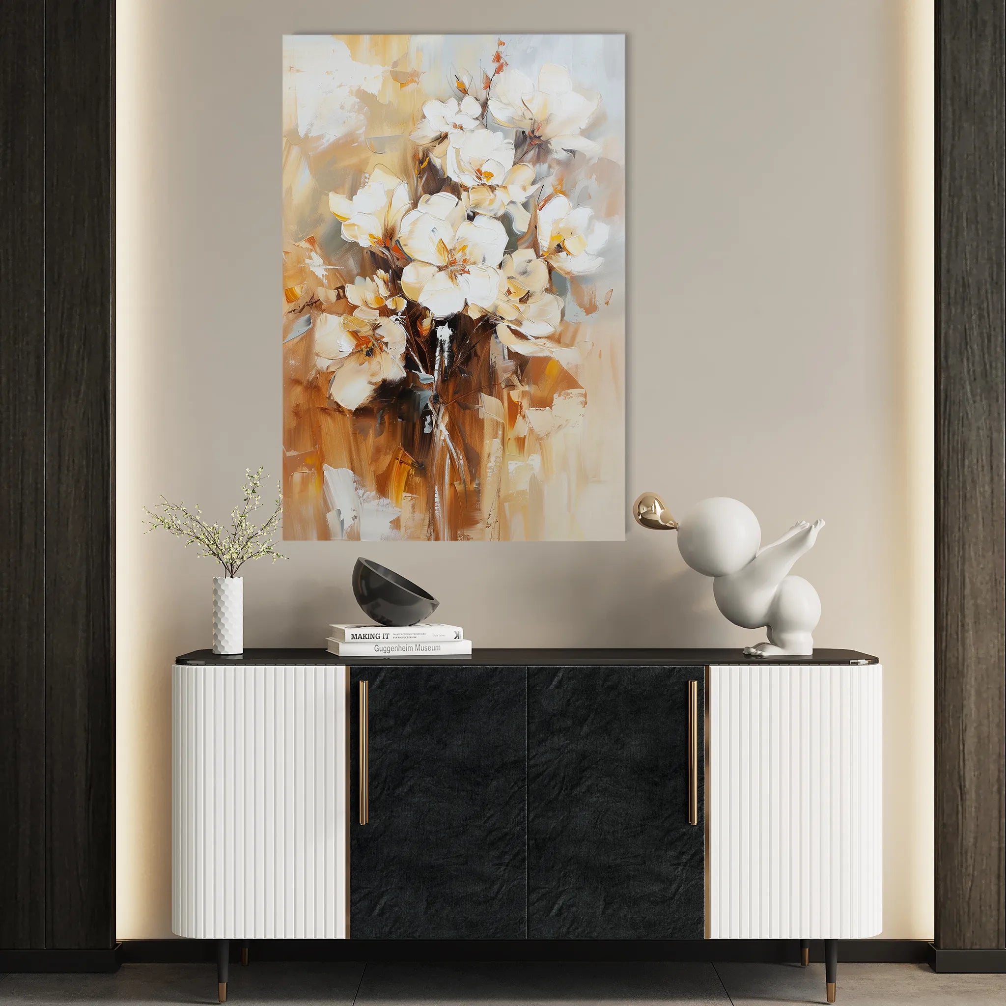 Floral 741 Canvas Art 60 x 40 cm / Black