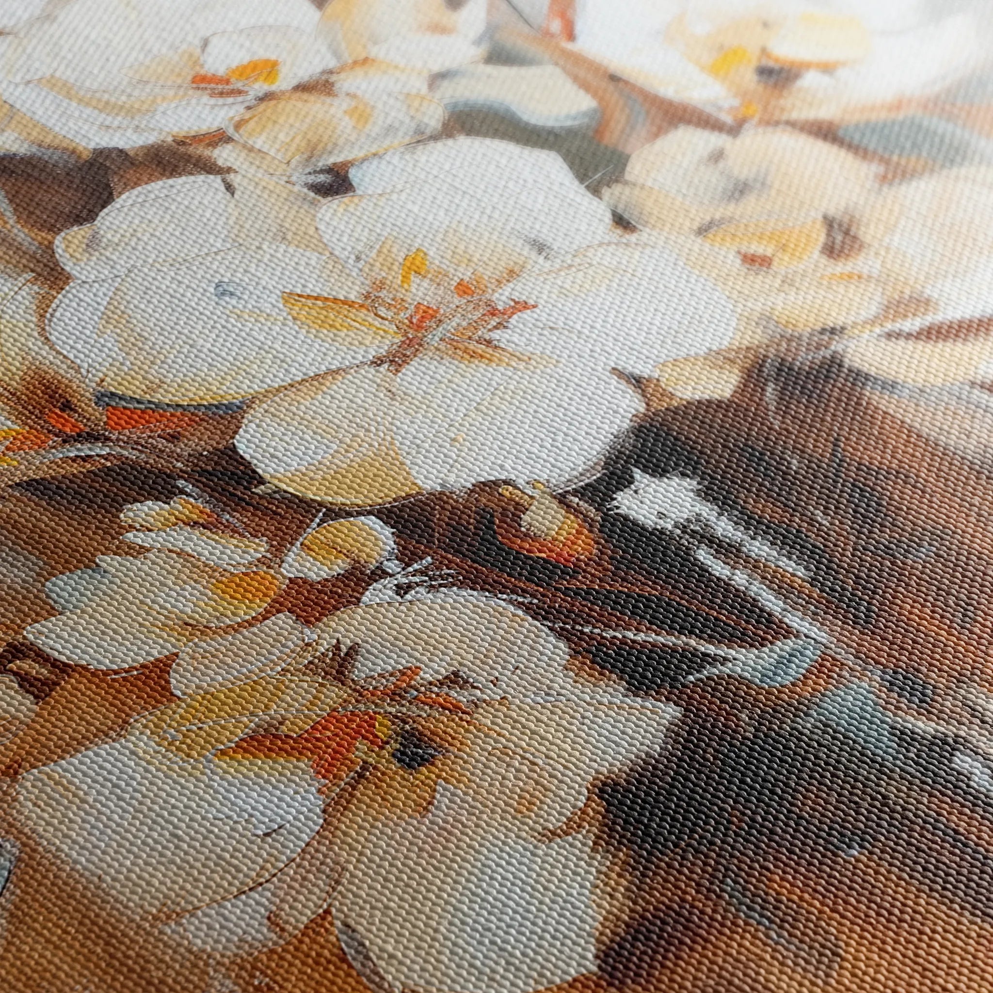 Floral 741 Canvas Art 60 x 40 cm / Black