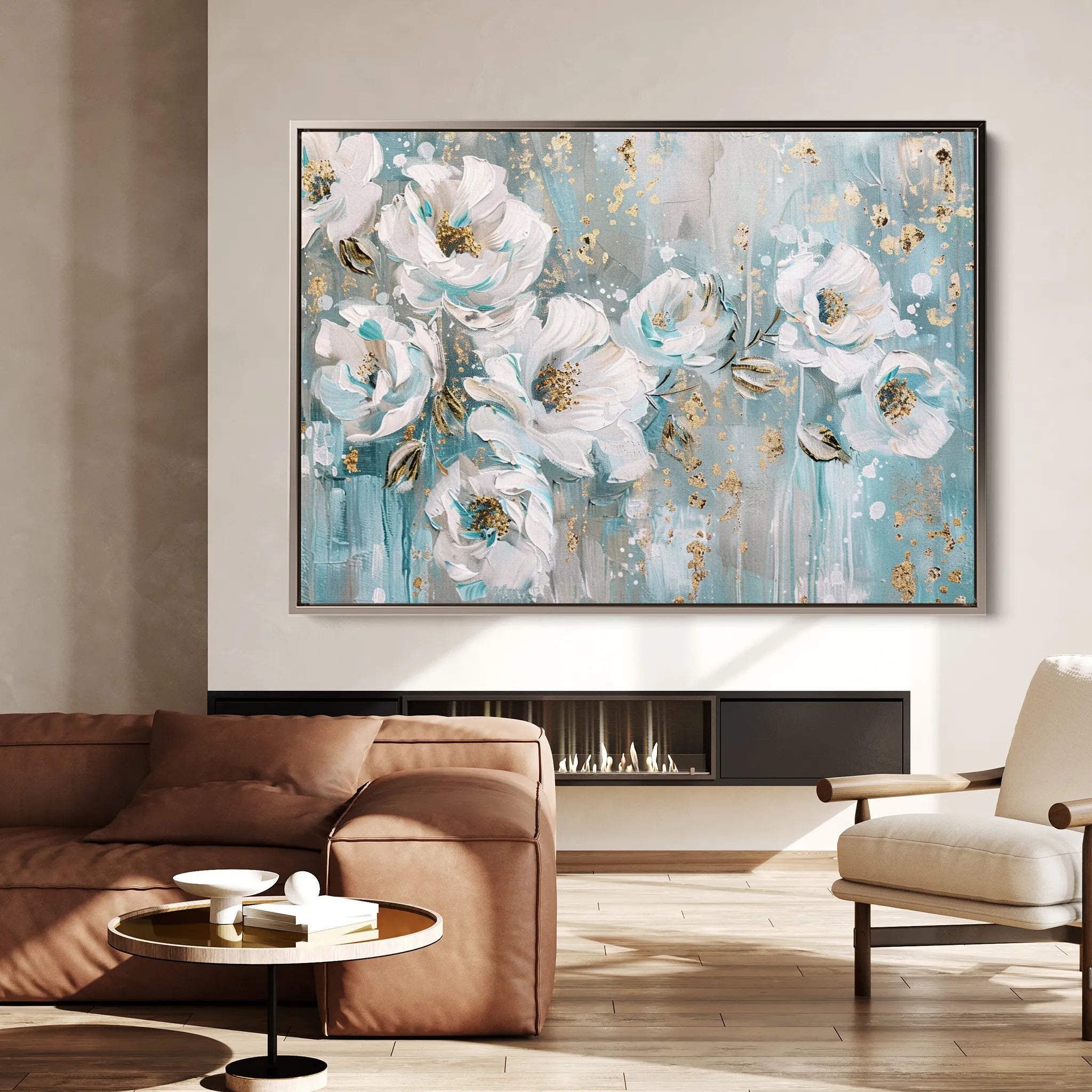 Floral 742 Canvas Art 60 x 40 cm / Black