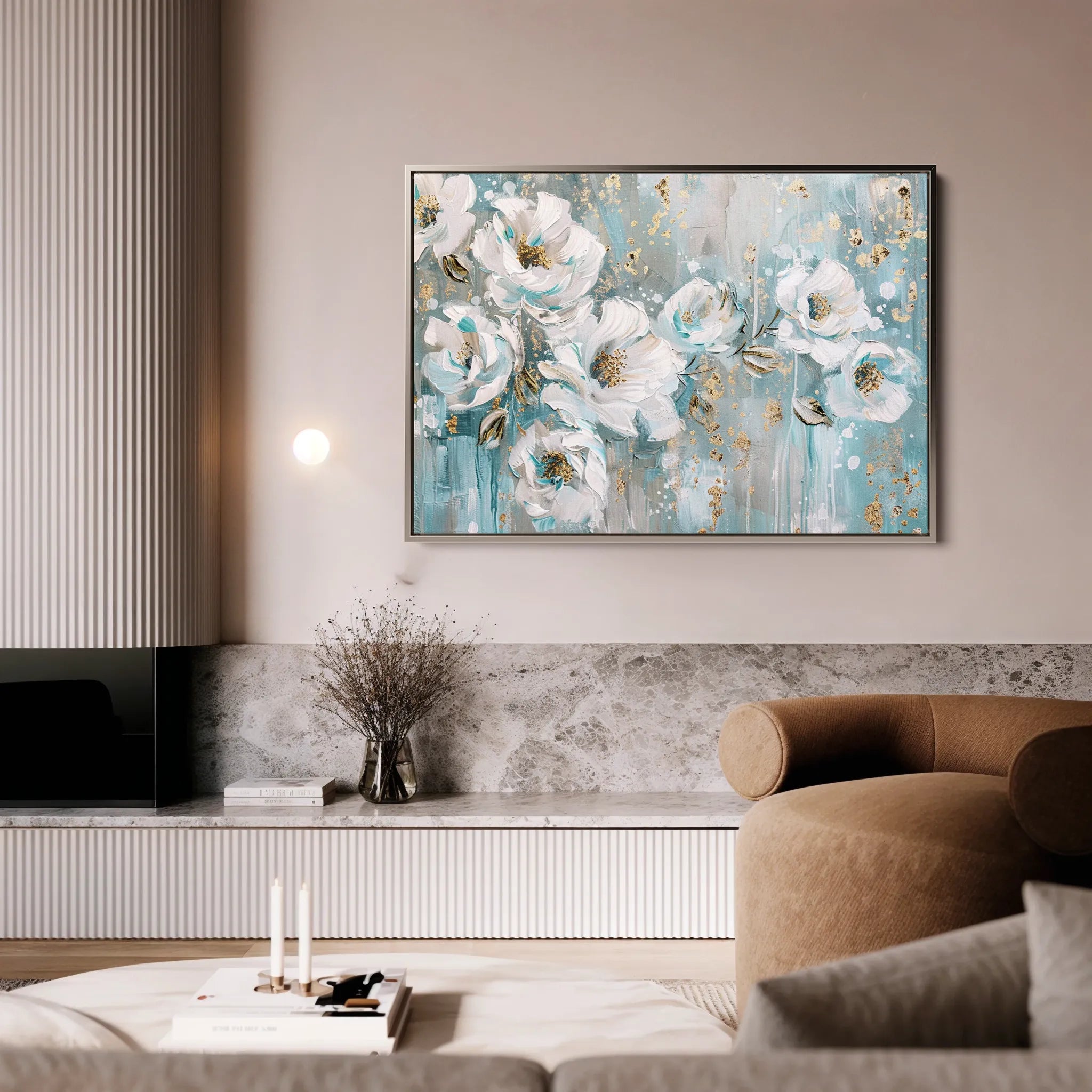 Floral 742 Canvas Art 60 x 40 cm / Black