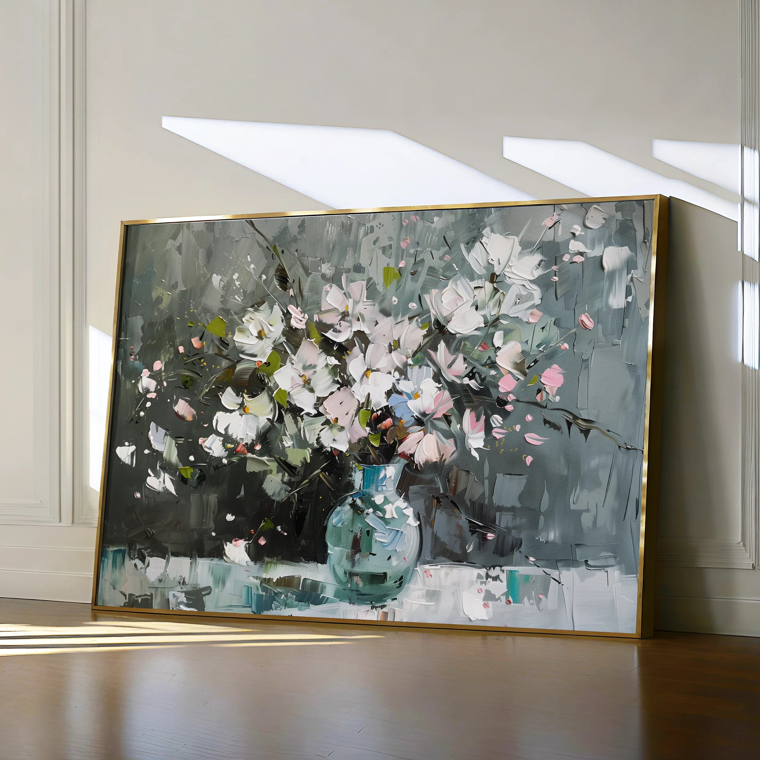 Floral 743 Canvas Art 60 x 40 cm / Black