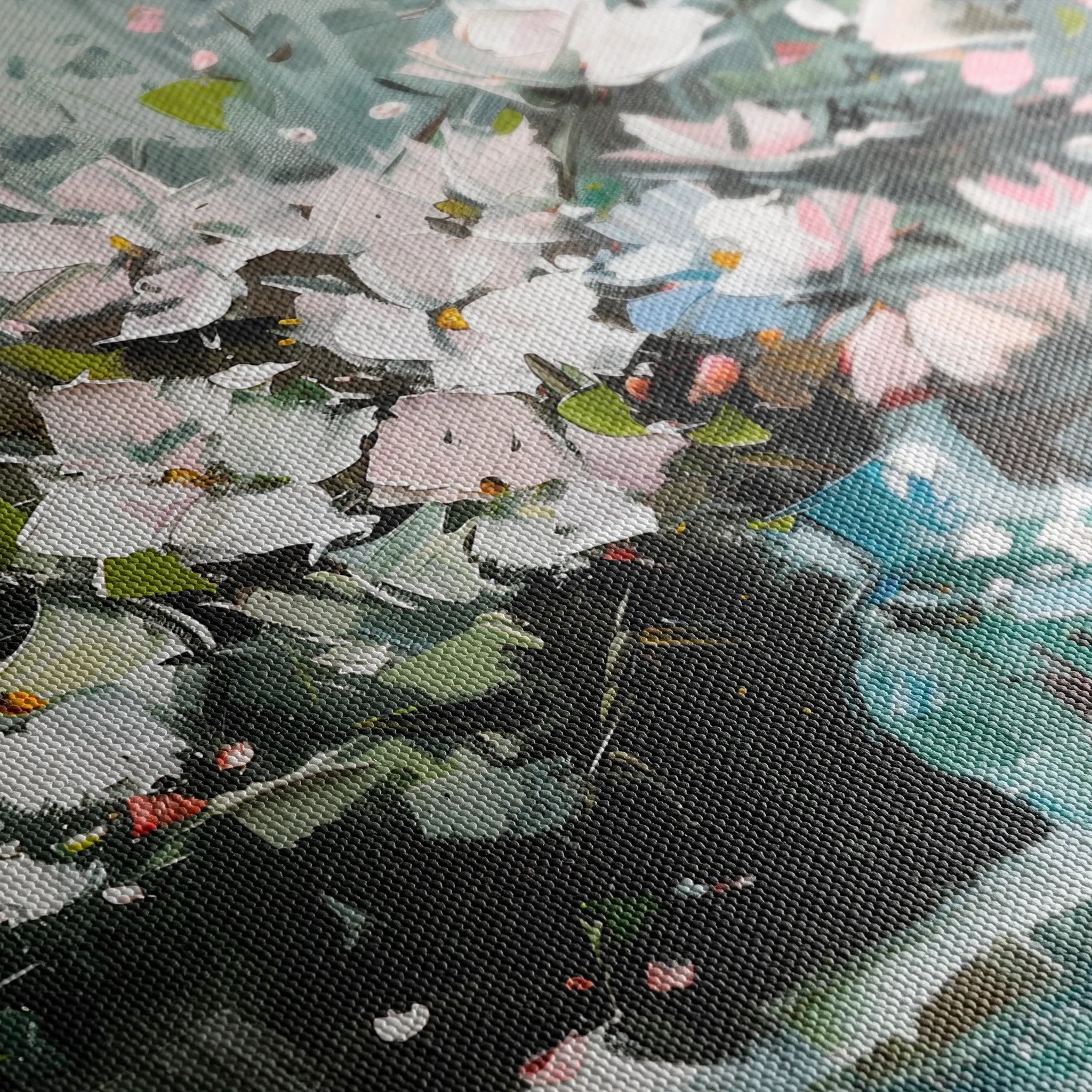 Floral 743 Canvas Art 60 x 40 cm / Black
