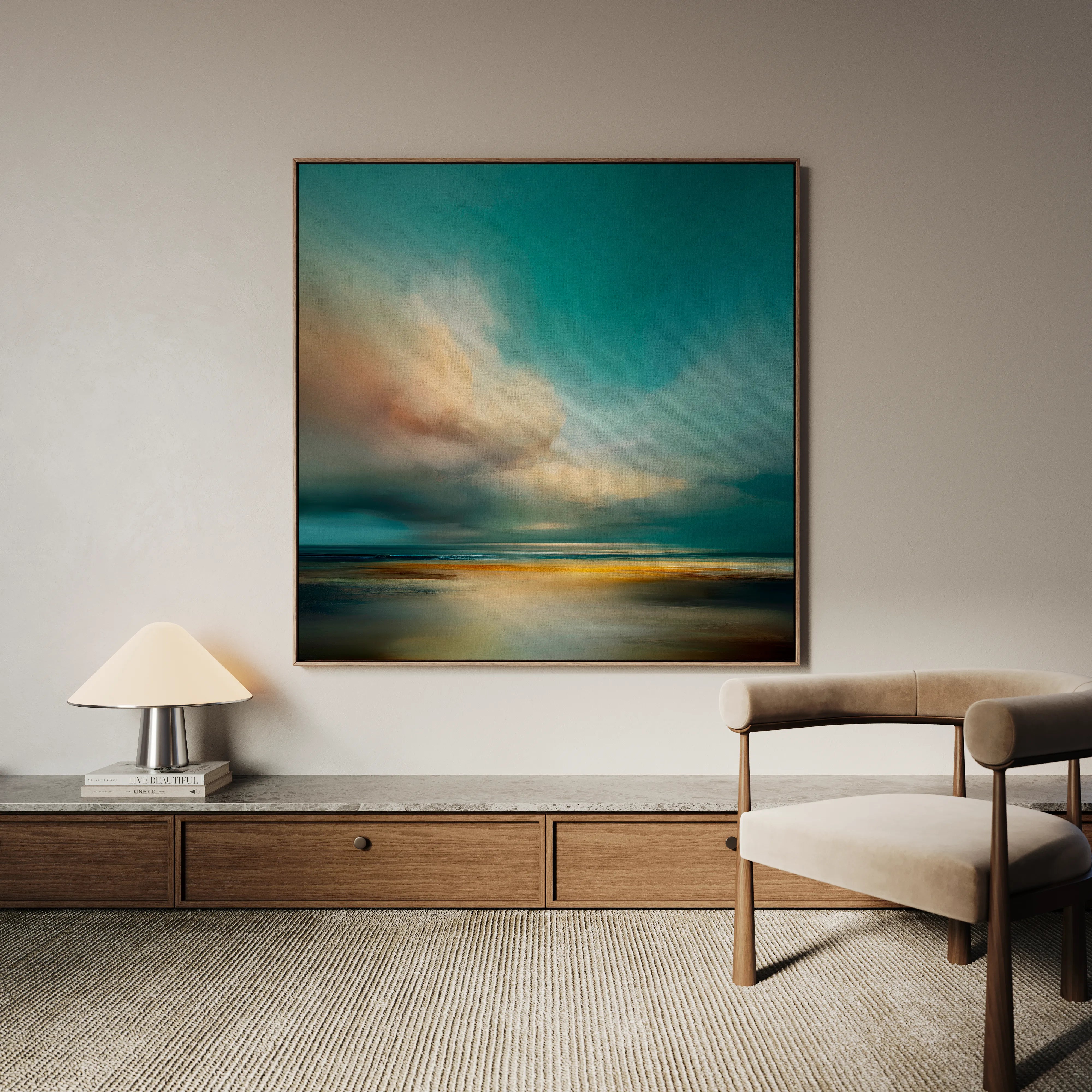 Abstract 744 Canvas Art 60 x 60 cm / Black