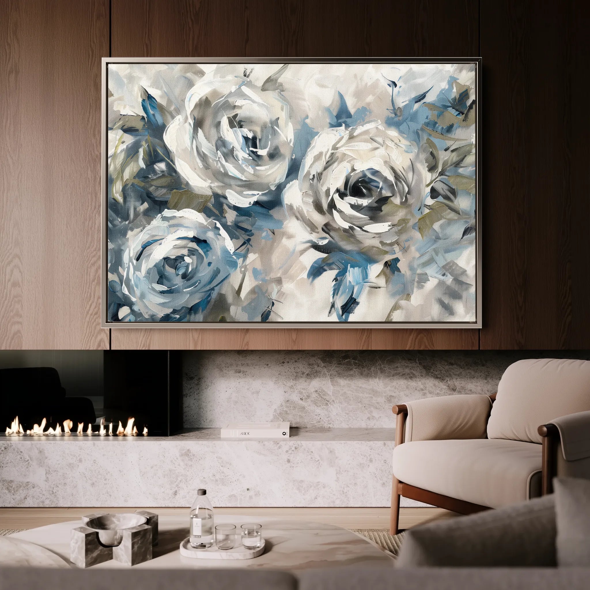 Floral 744 Canvas Art 60 x 40 cm / Black