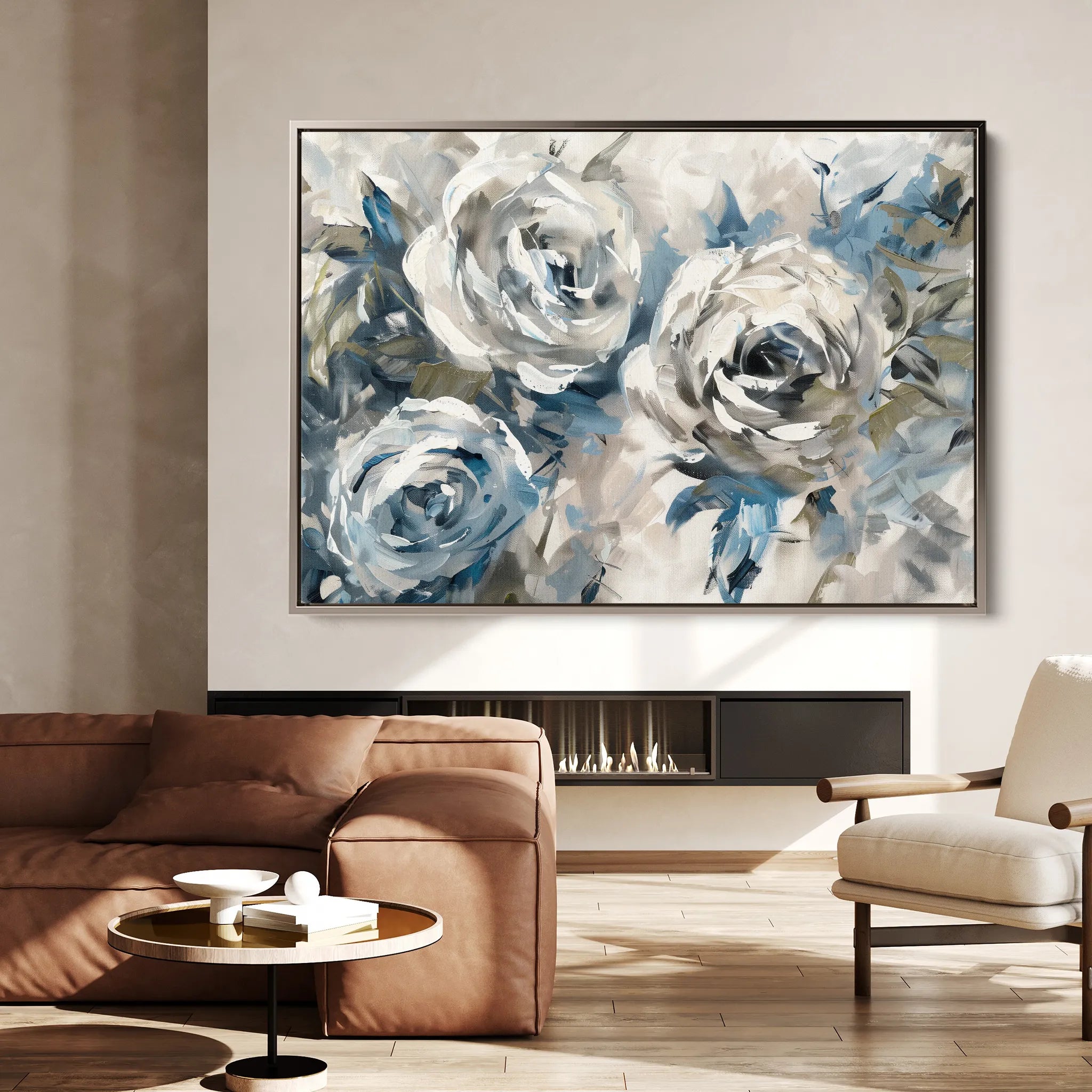 Floral 744 Canvas Art 60 x 40 cm / Black