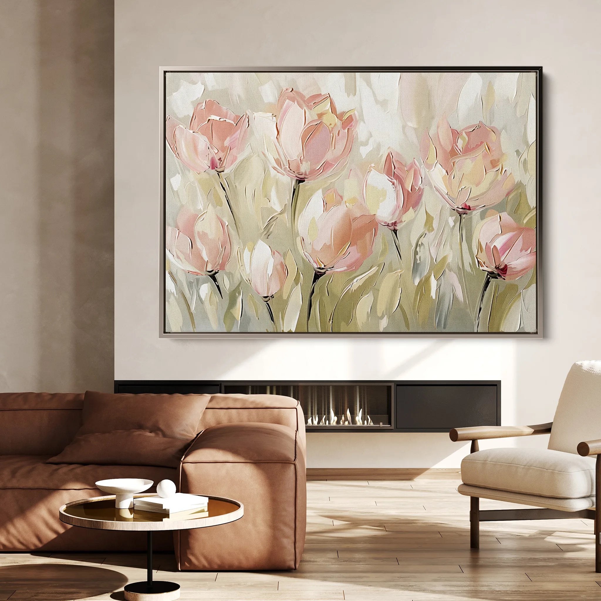 Floral 745 Canvas Art 60 x 40 cm / Black