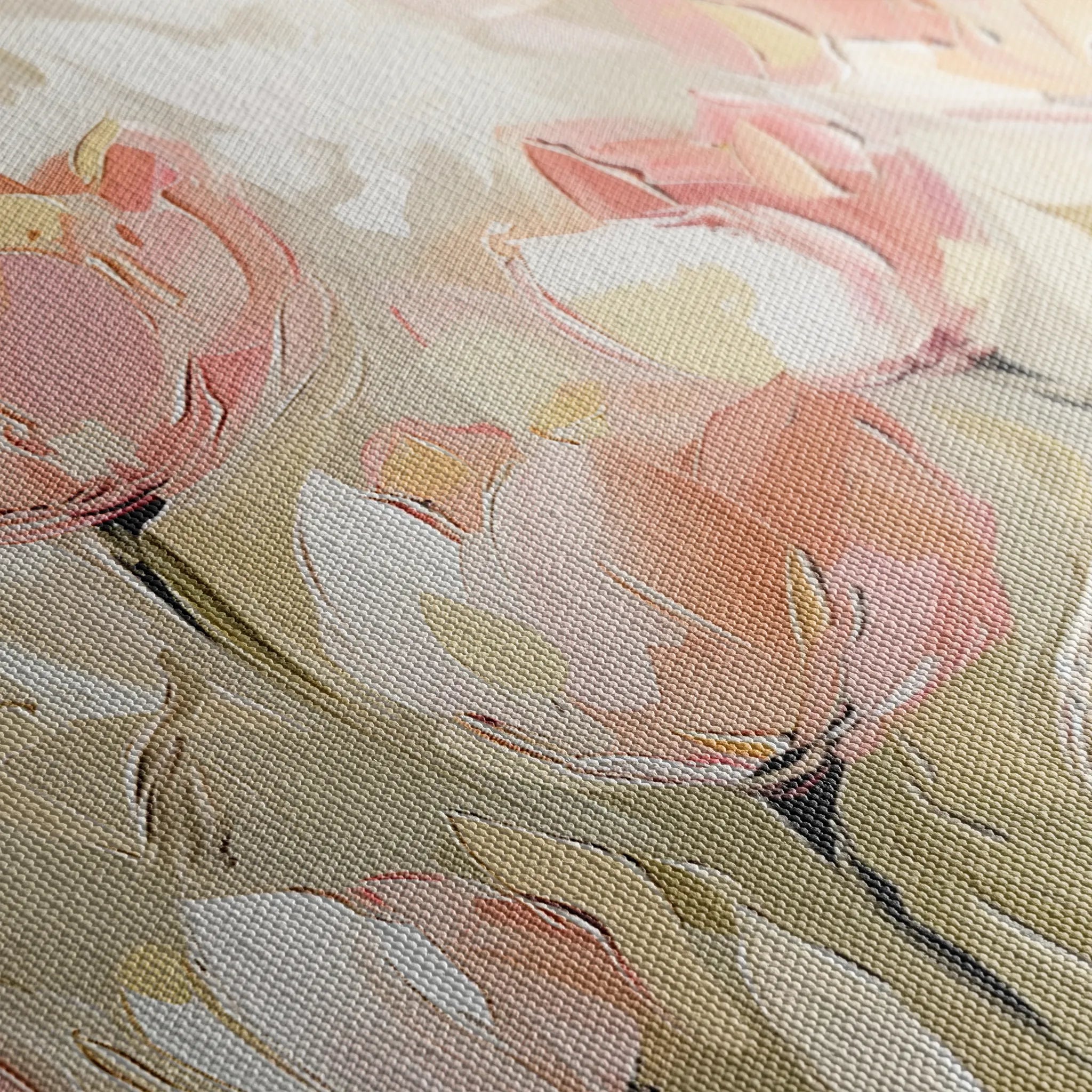 Floral 745 Canvas Art 60 x 40 cm / Black