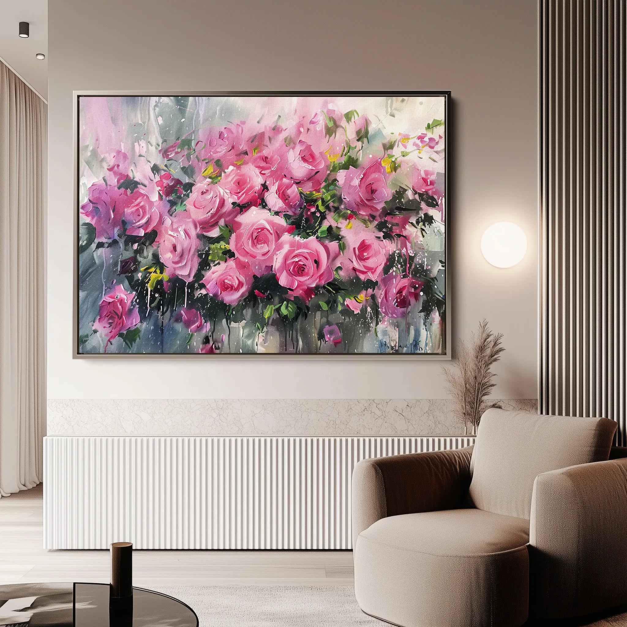 Floral 746 Canvas Art 60 x 40 cm / Black