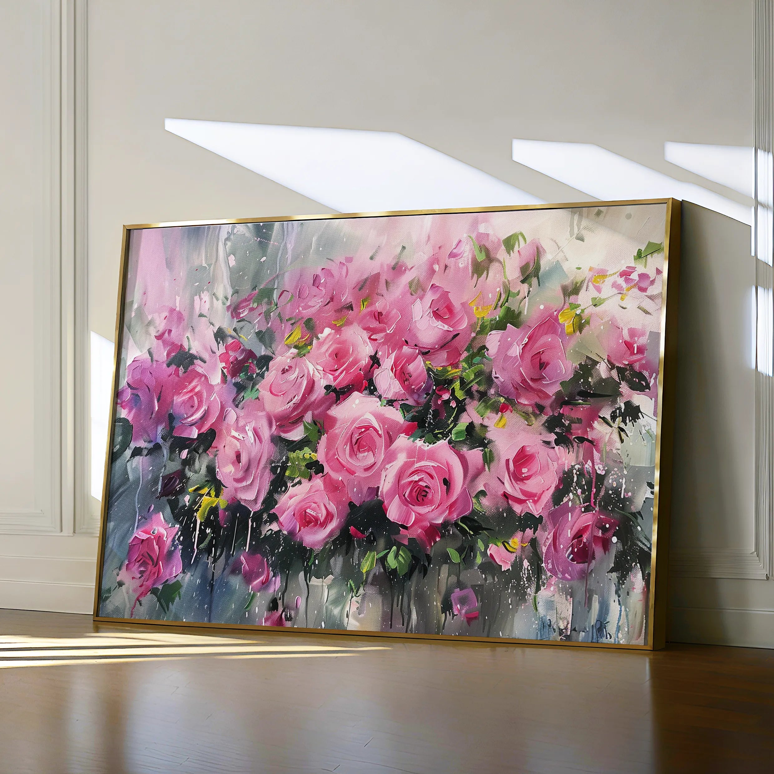 Floral 746 Canvas Art 60 x 40 cm / Black