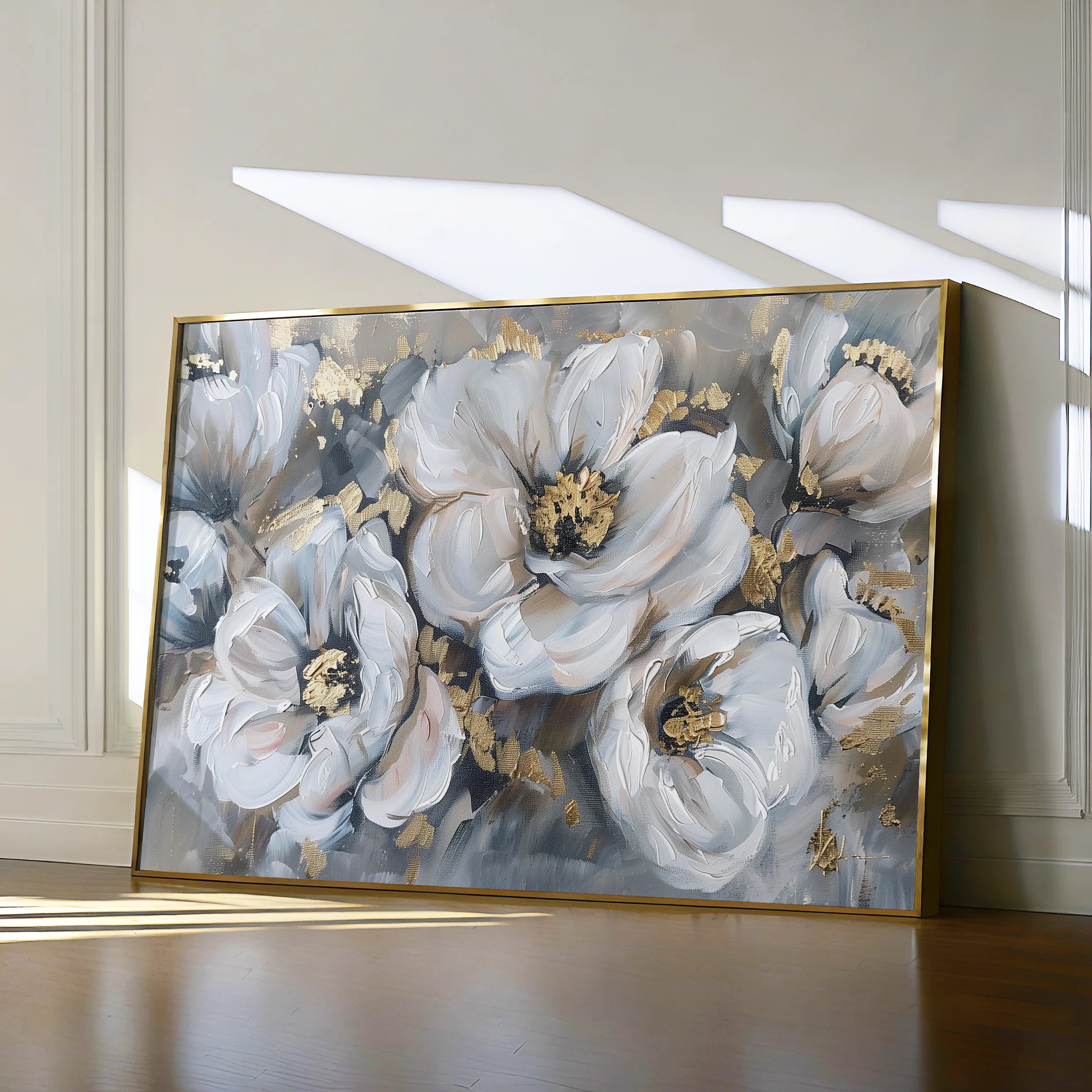 Floral 747 Canvas Art 60 x 40 cm / Black