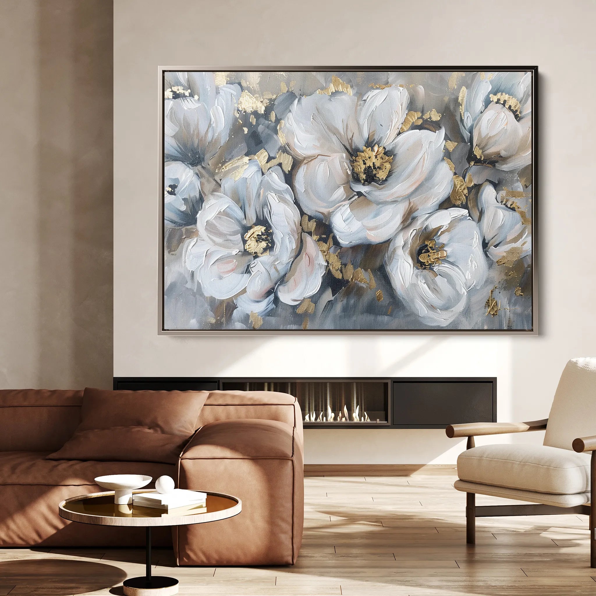 Floral 747 Canvas Art 60 x 40 cm / Black