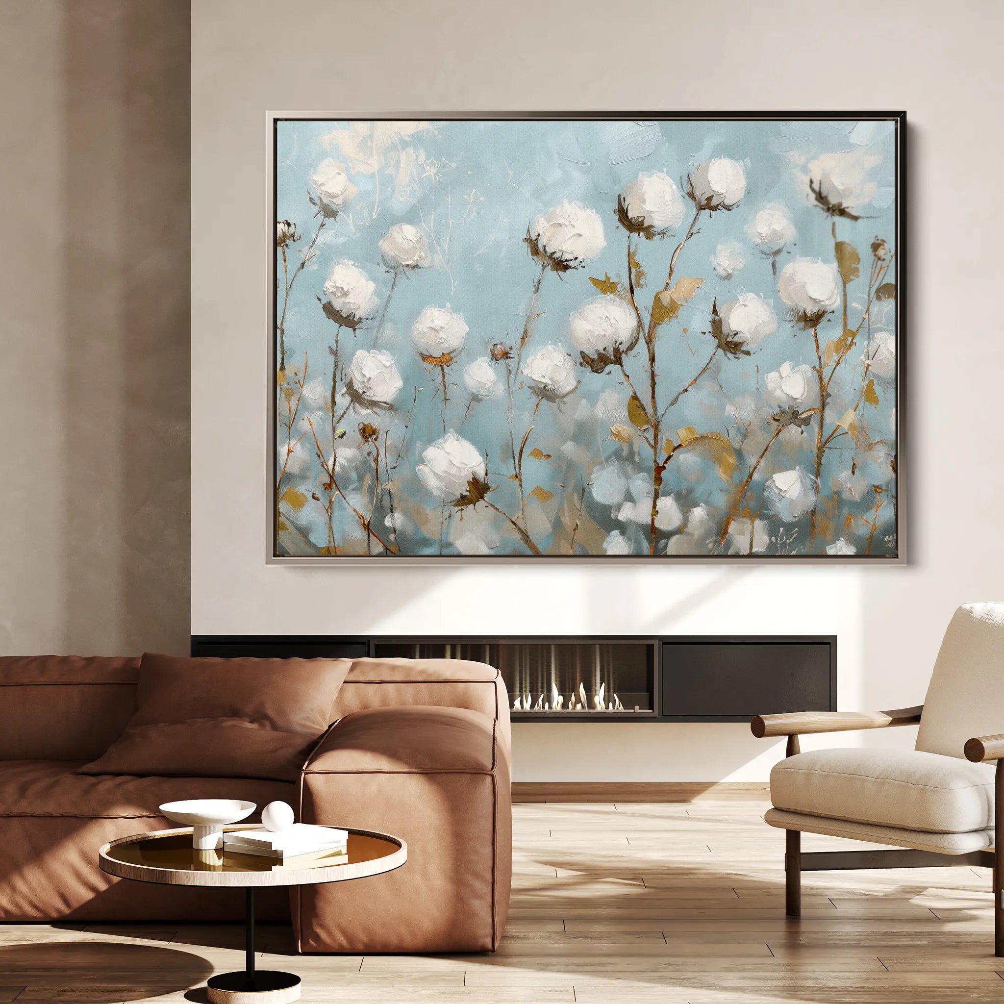 Floral 748 Canvas Art 60 x 40 cm / Black
