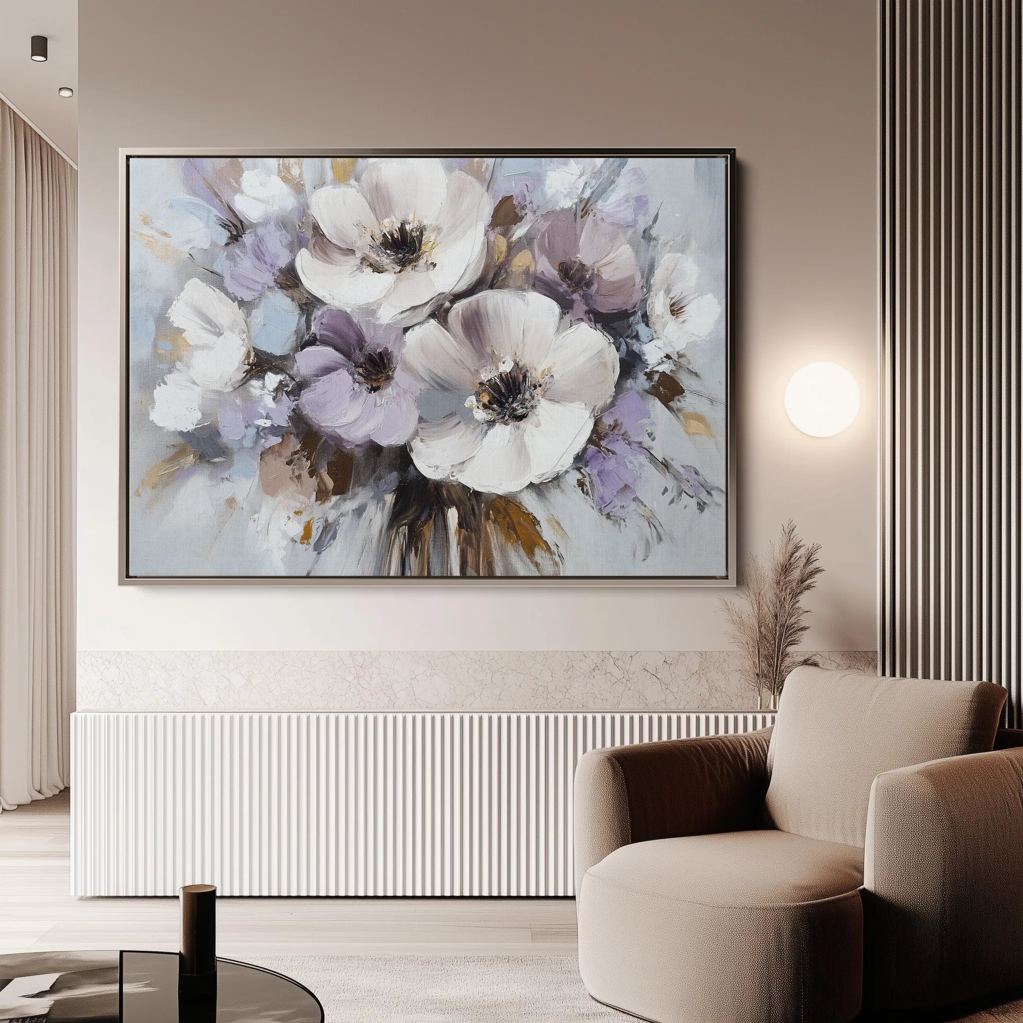 Floral 749 Canvas Art 60 x 40 cm / Black