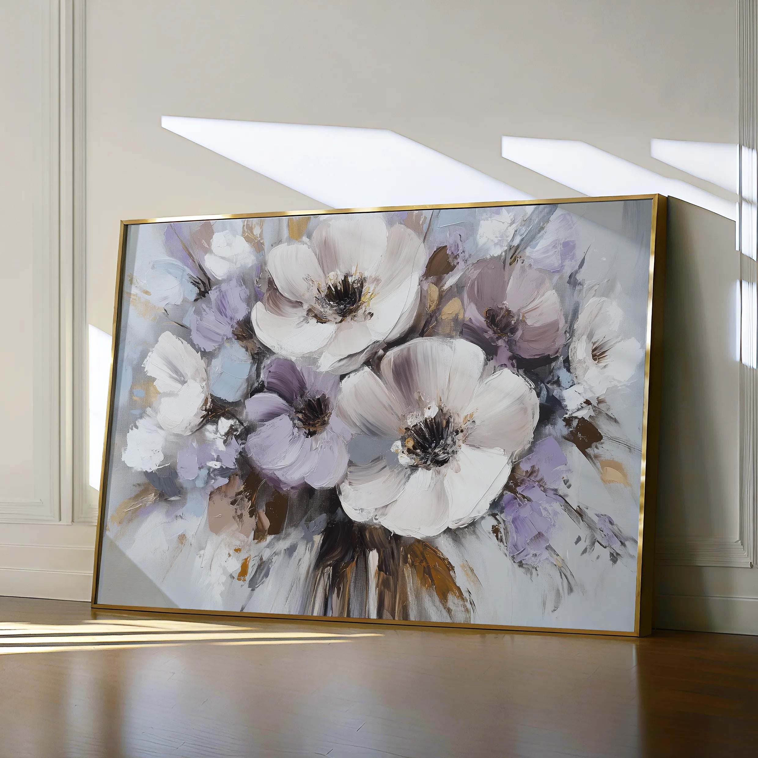 Floral 749 Canvas Art 60 x 40 cm / Black