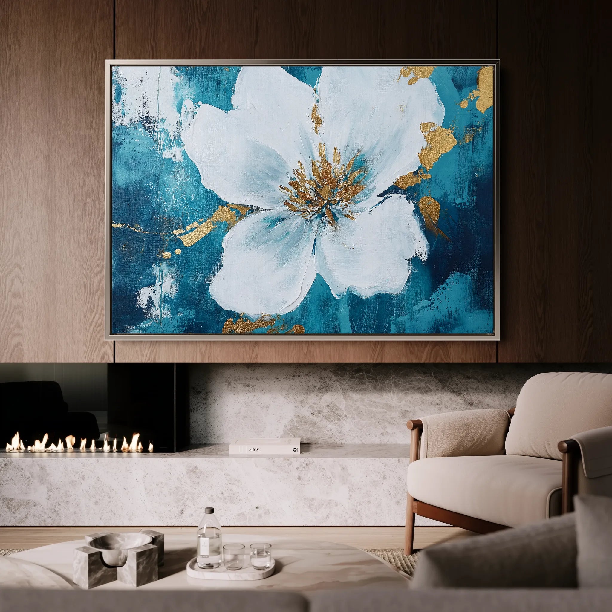 Floral 750 Canvas Art 60 x 40 cm / Black