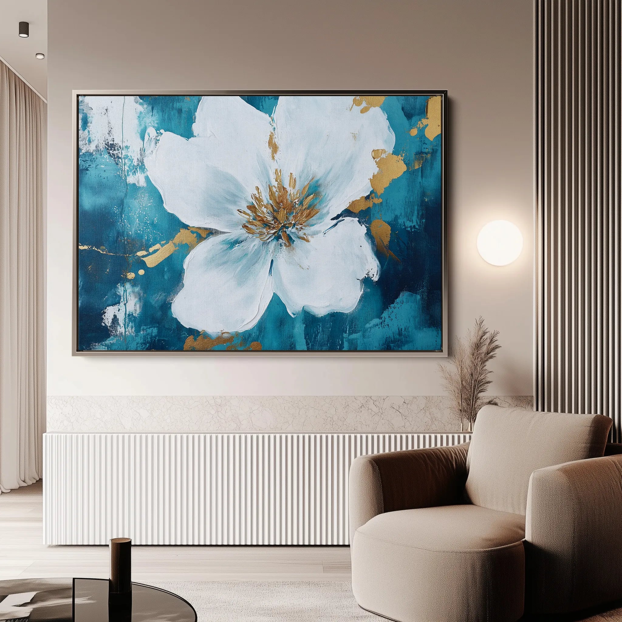 Floral 750 Canvas Art 60 x 40 cm / Black