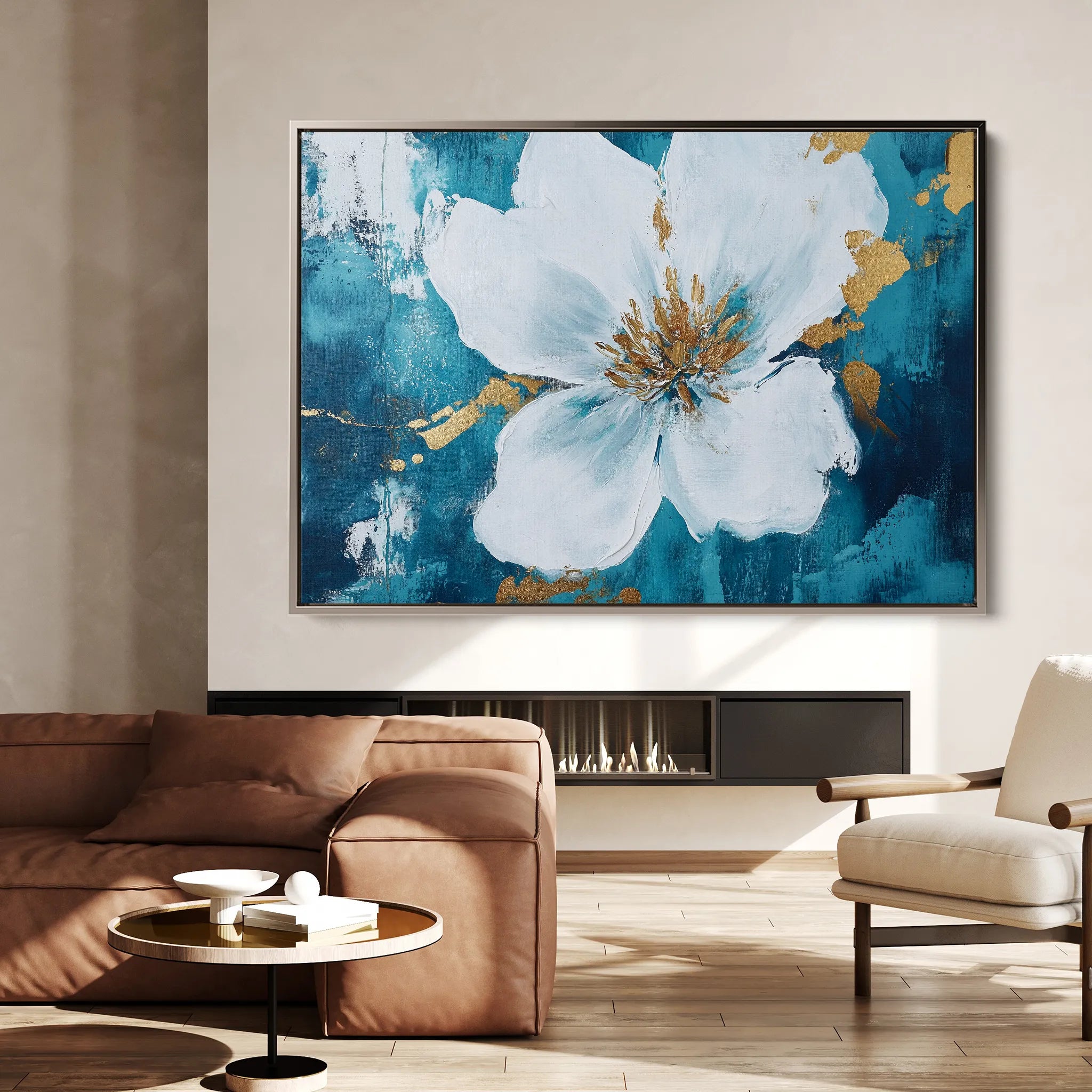 Floral 750 Canvas Art 60 x 40 cm / Black