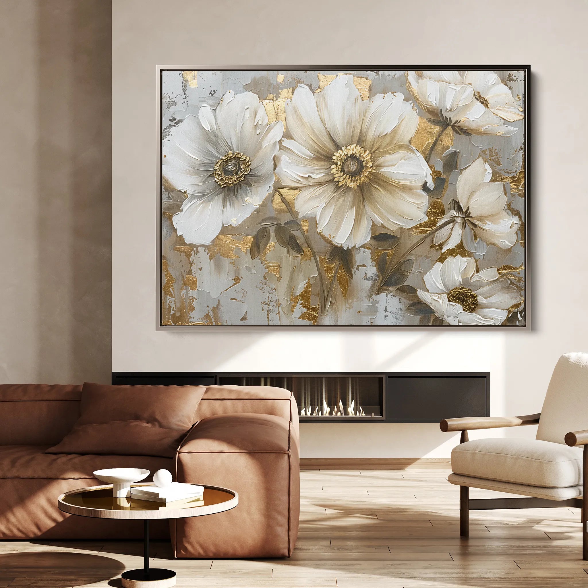 Floral 751 Canvas Art 60 x 40 cm / Black