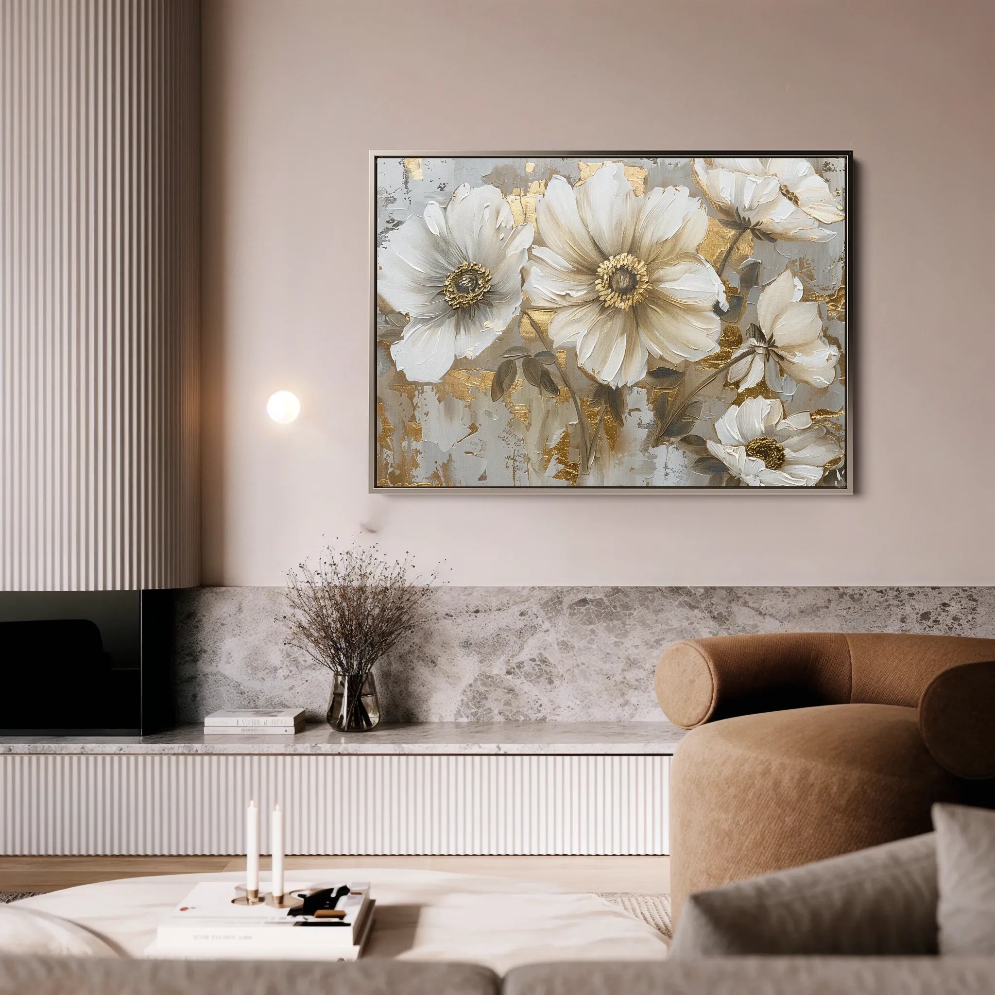 Floral 751 Canvas Art 60 x 40 cm / Black