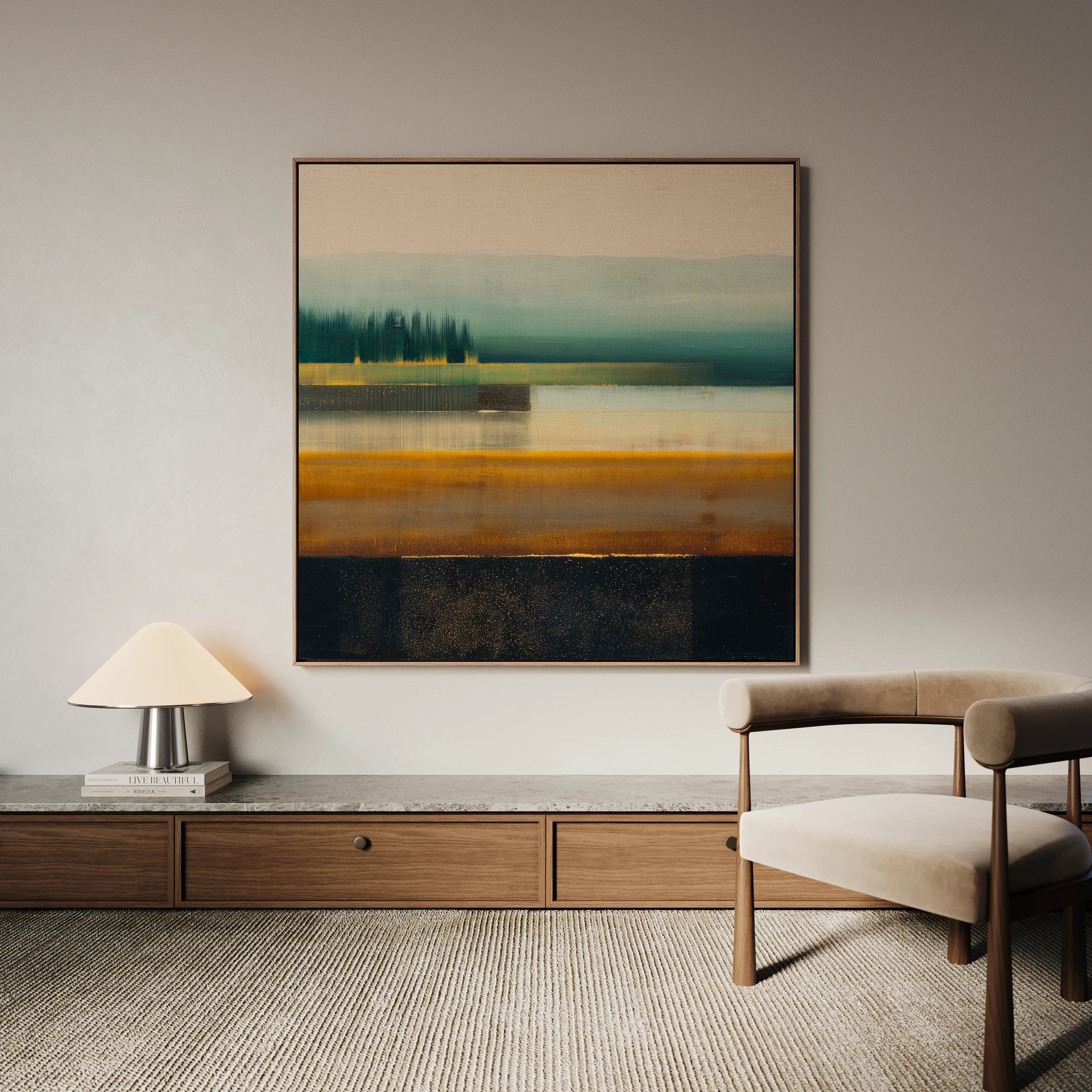 Abstract 752 Canvas Art 60 x 60 cm / Black