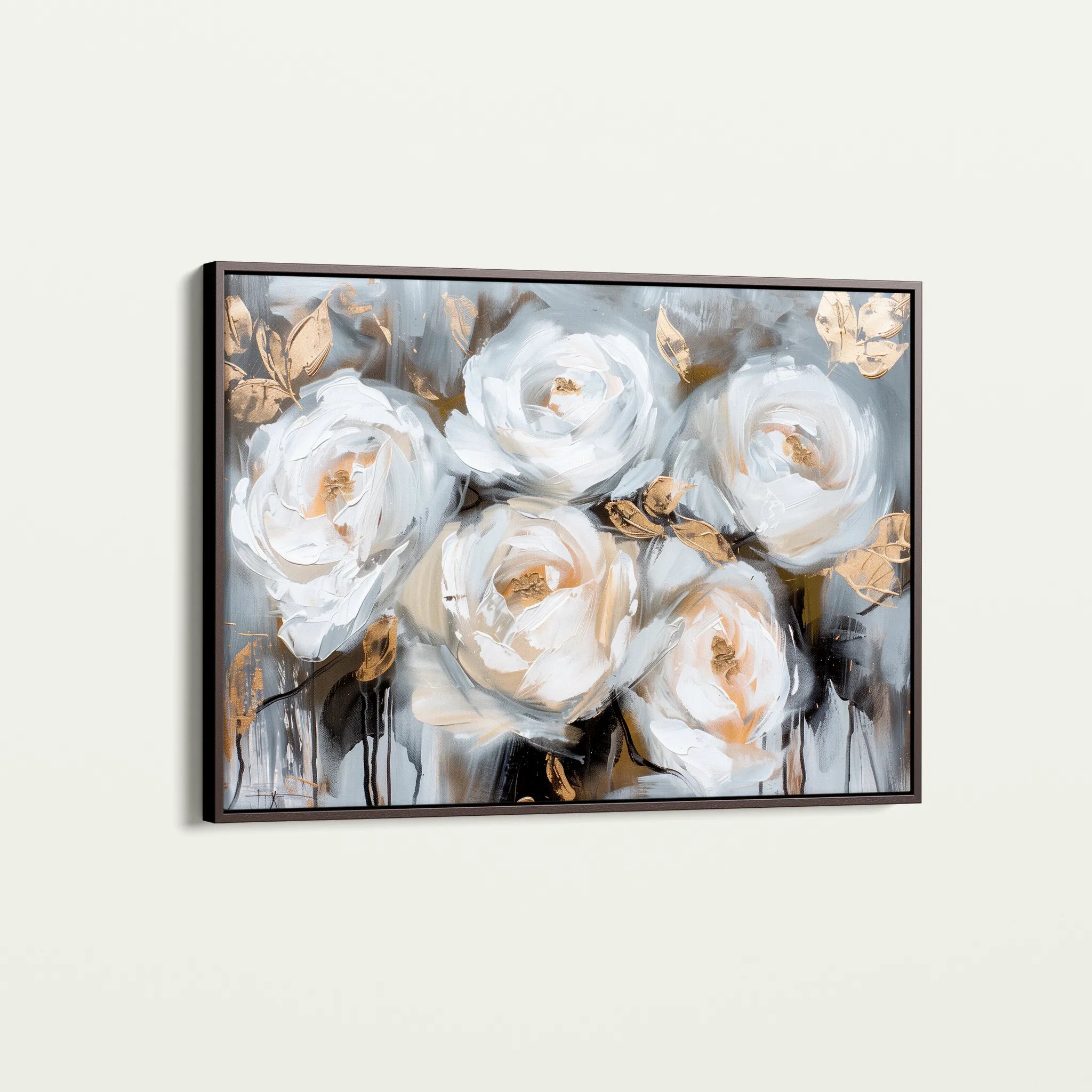 Floral 752 Canvas Art 60 x 40 cm / Black
