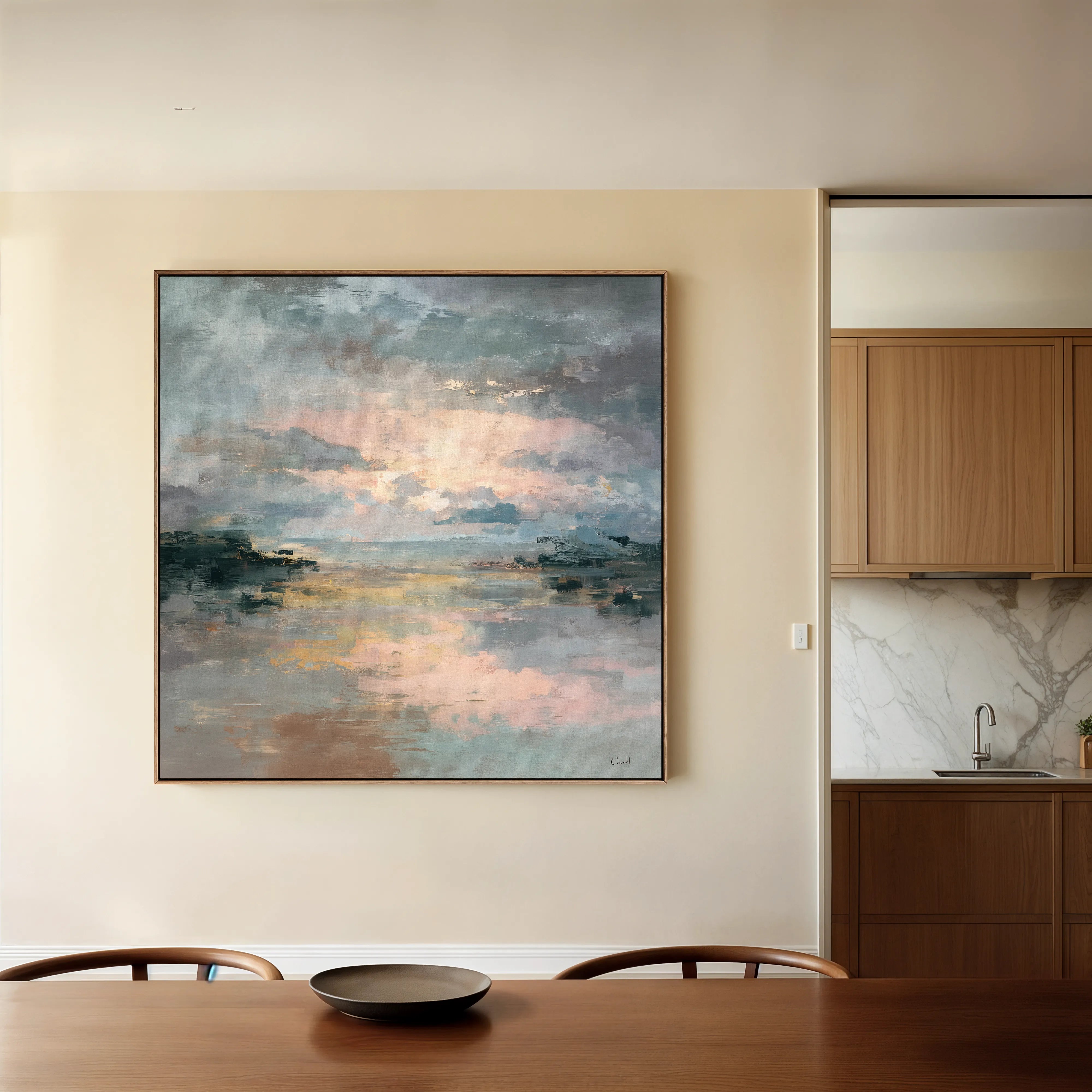 Abstract 753 Canvas Art 60 x 60 cm / Black