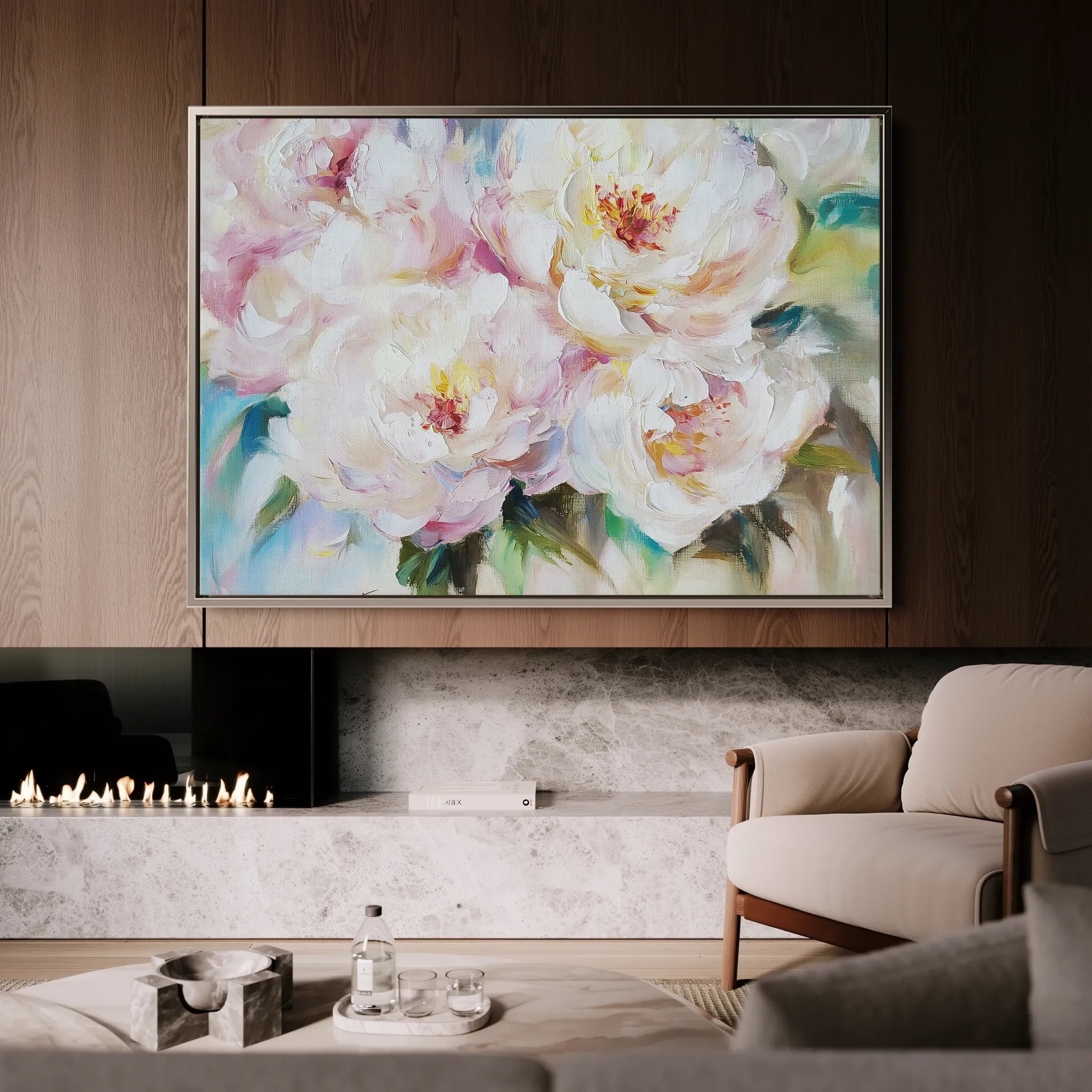 Floral 753 Canvas Art 60 x 40 cm / Black