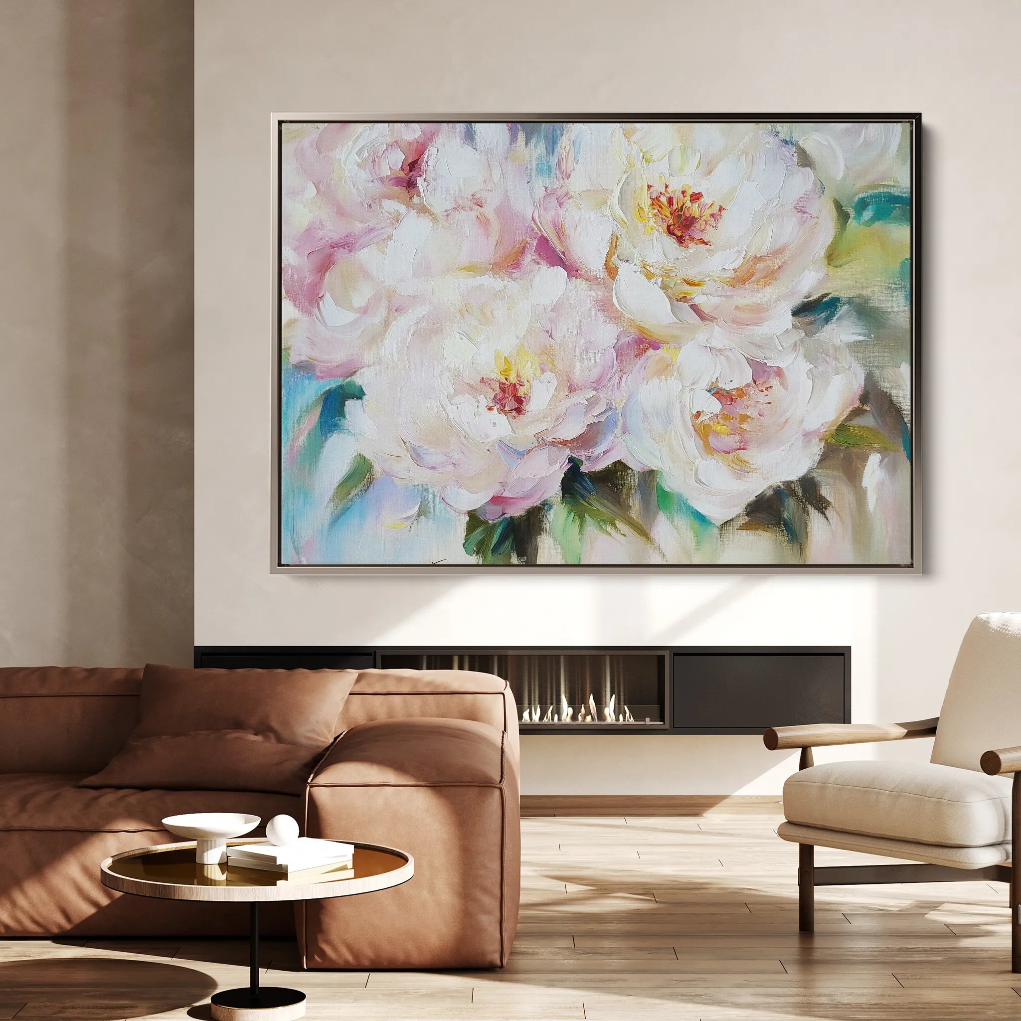 Floral 753 Canvas Art 60 x 40 cm / Black