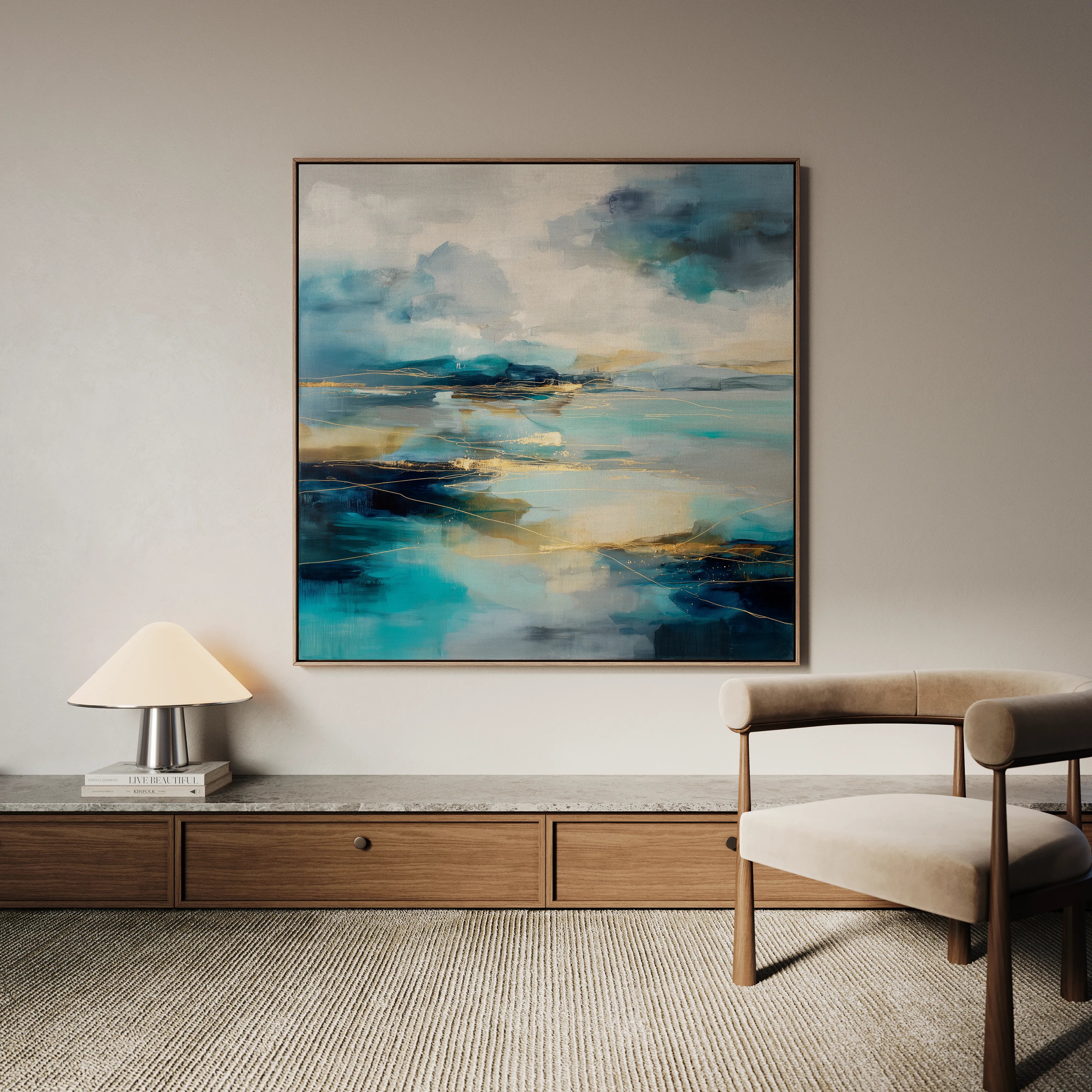 Abstract 754 Canvas Art 60 x 60 cm / Black
