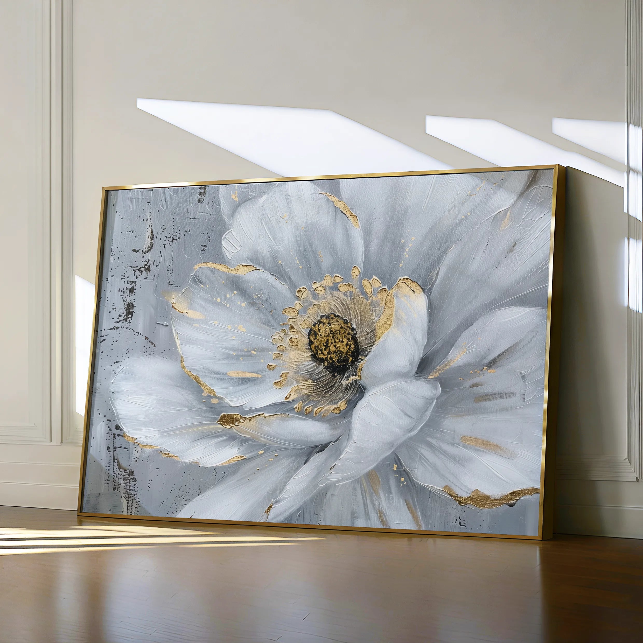 Floral 754 Canvas Art 60 x 40 cm / Black
