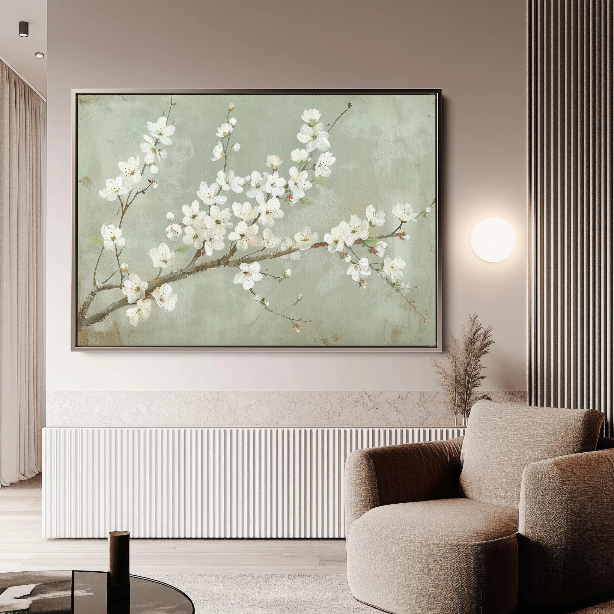 Floral 755 Canvas Art 60 x 40 cm / Black