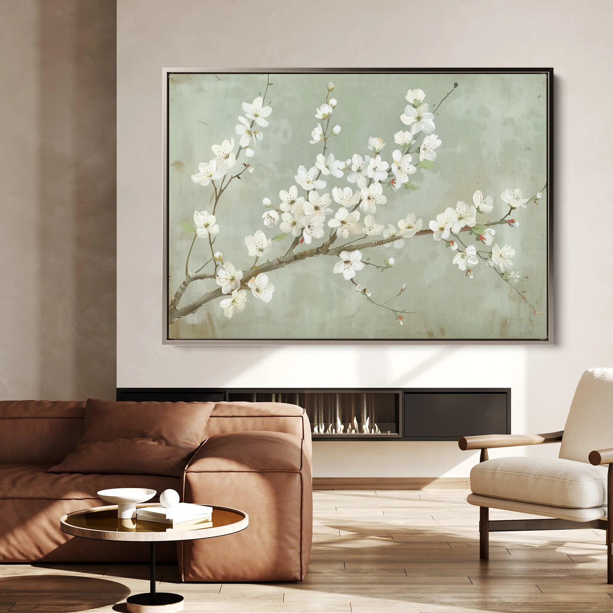 Floral 755 Canvas Art 60 x 40 cm / Black