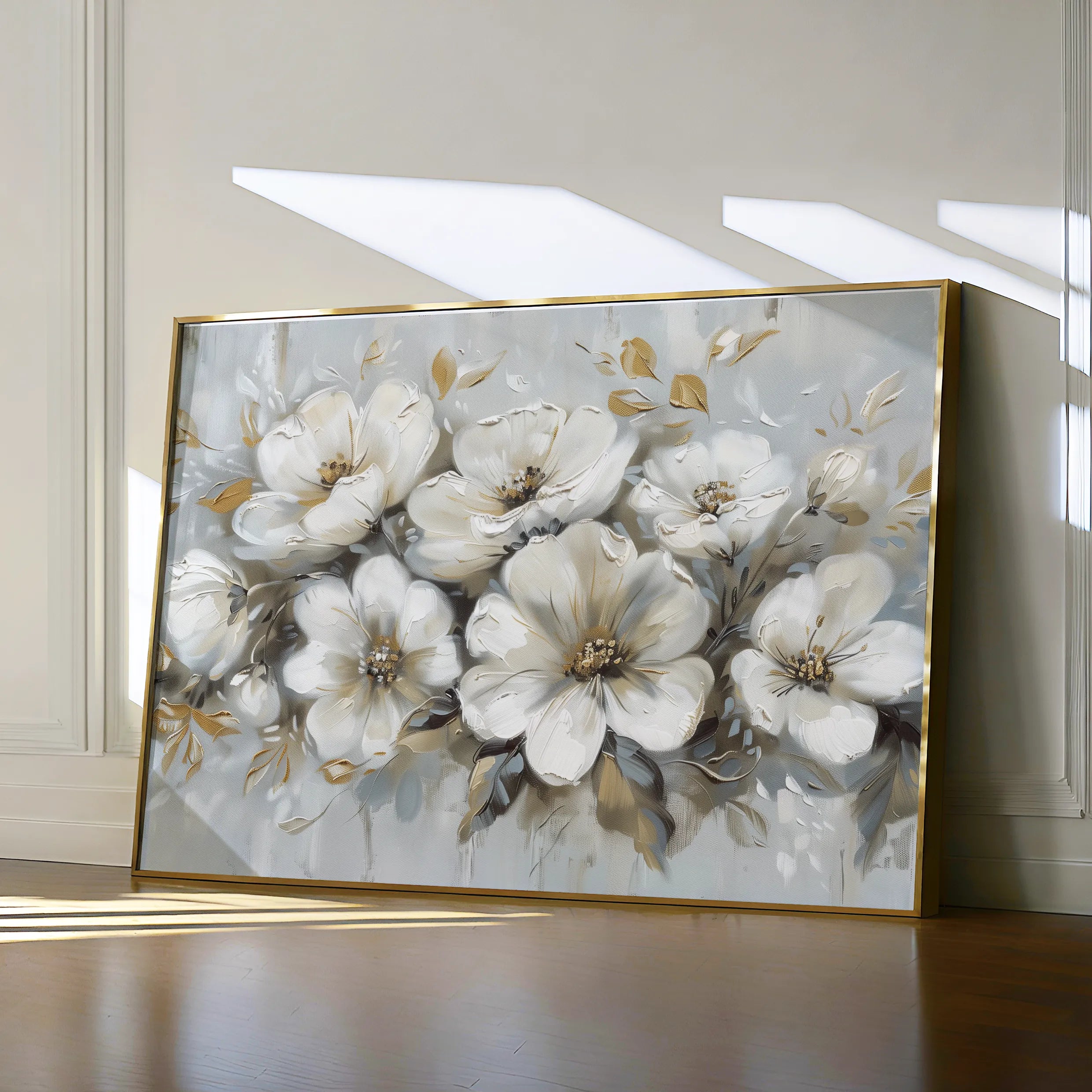 Floral 756 Canvas Art 60 x 40 cm / Black