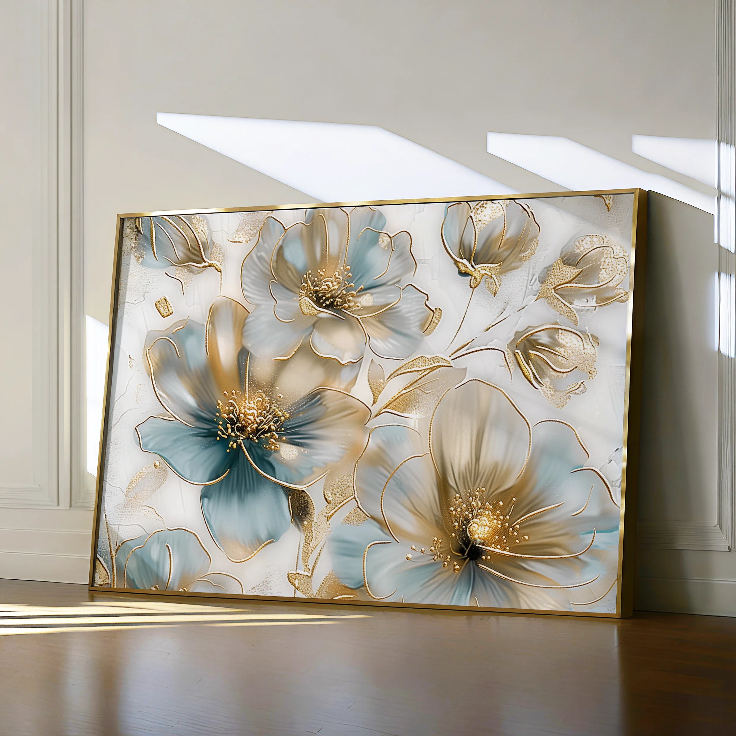 Floral 757 Canvas Art 60 x 40 cm / Black