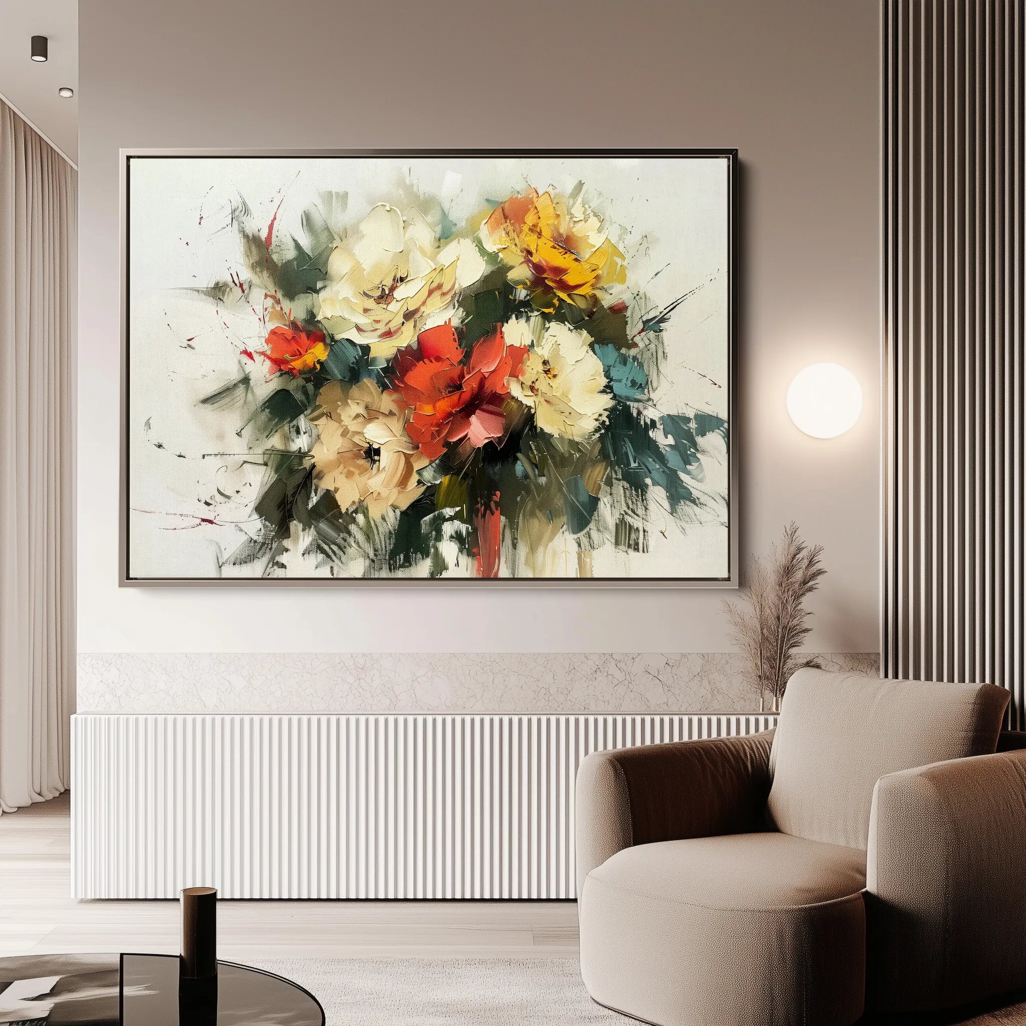 Floral 759 Canvas Art 60 x 40 cm / Black