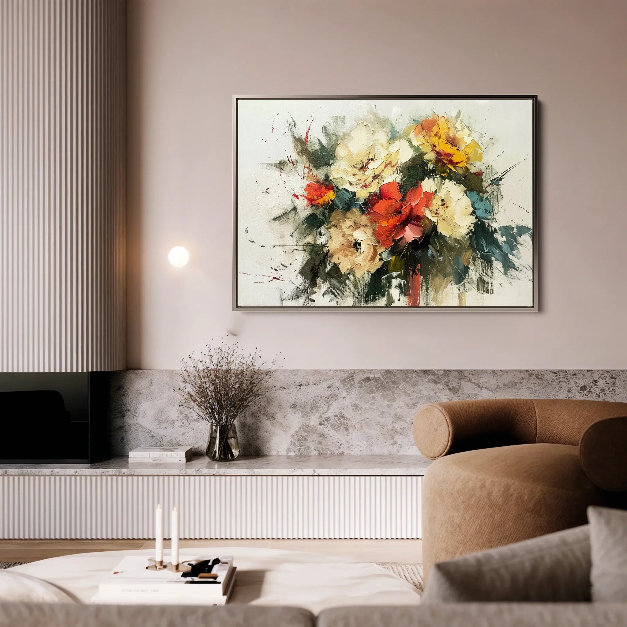 Floral 759 Canvas Art 60 x 40 cm / Black