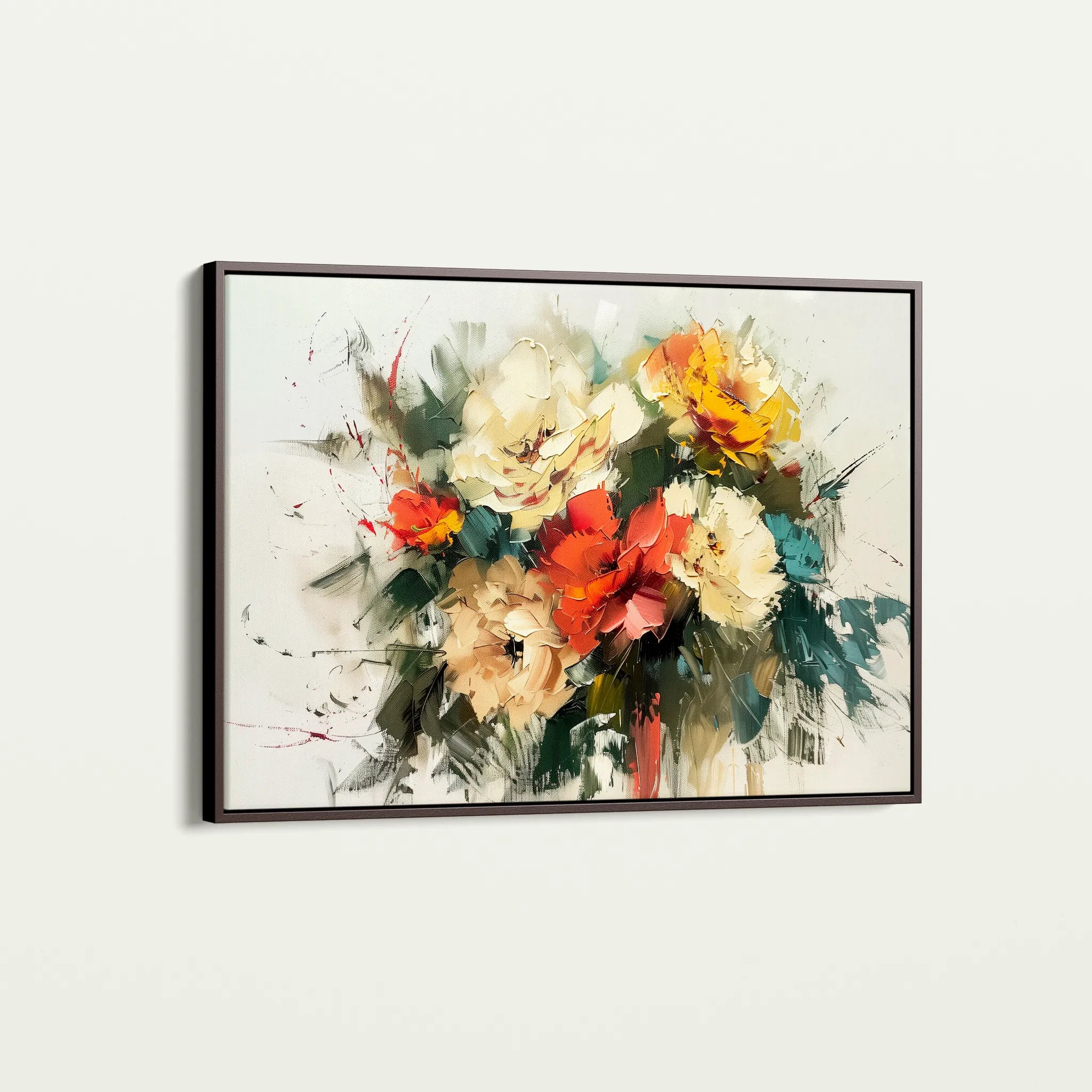 Floral 759 Canvas Art 60 x 40 cm / Black