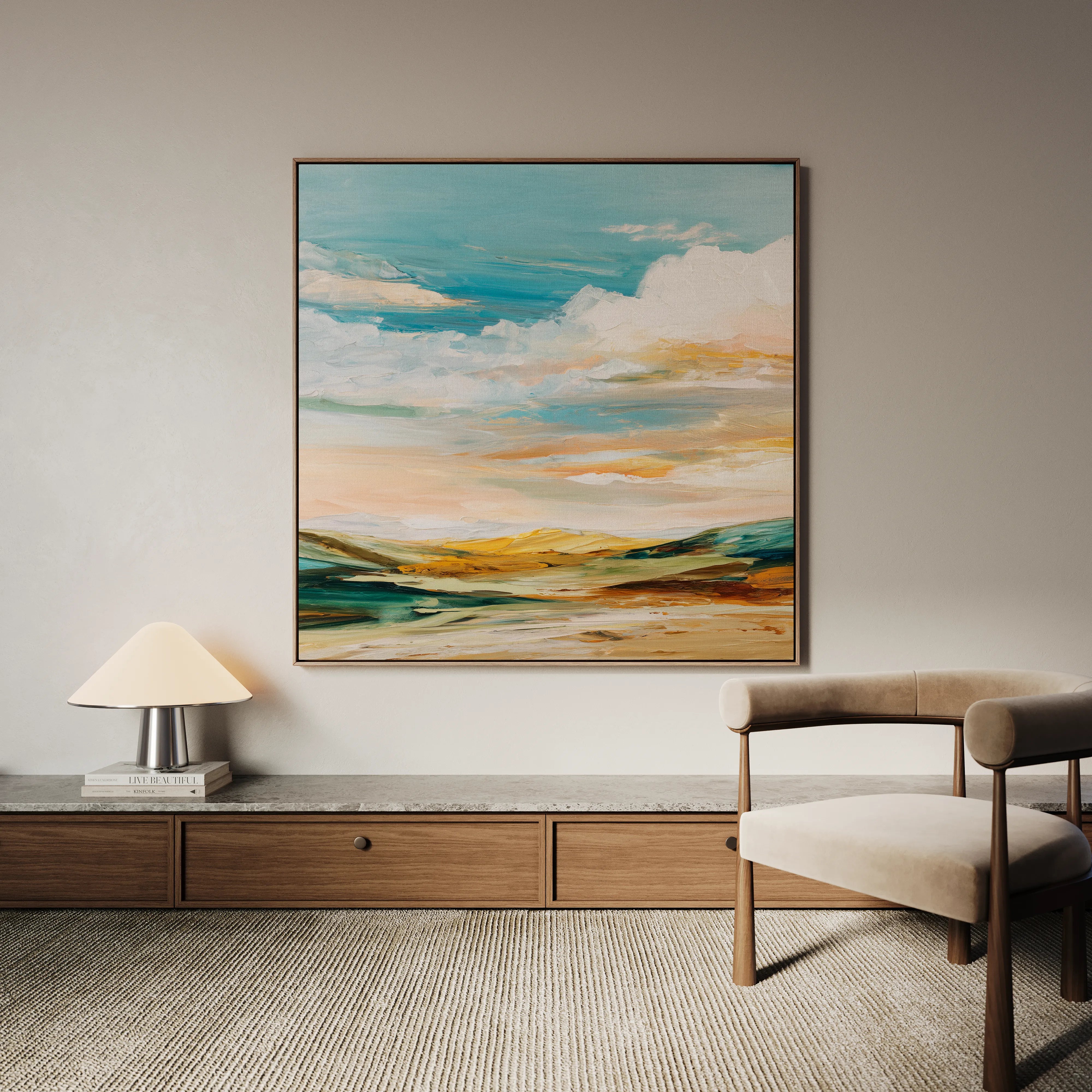 Abstract 760 Canvas Art 60 x 60 cm / Black