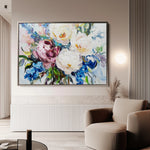 Floral 761 Canvas Art 60 x 40 cm / Black