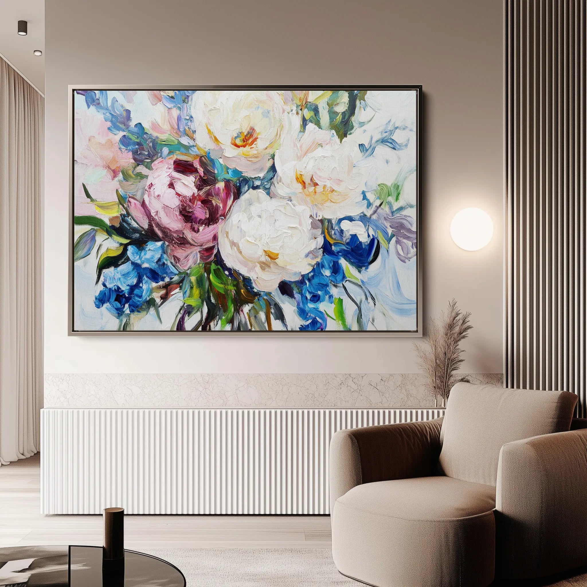 Floral 761 Canvas Art 60 x 40 cm / Black
