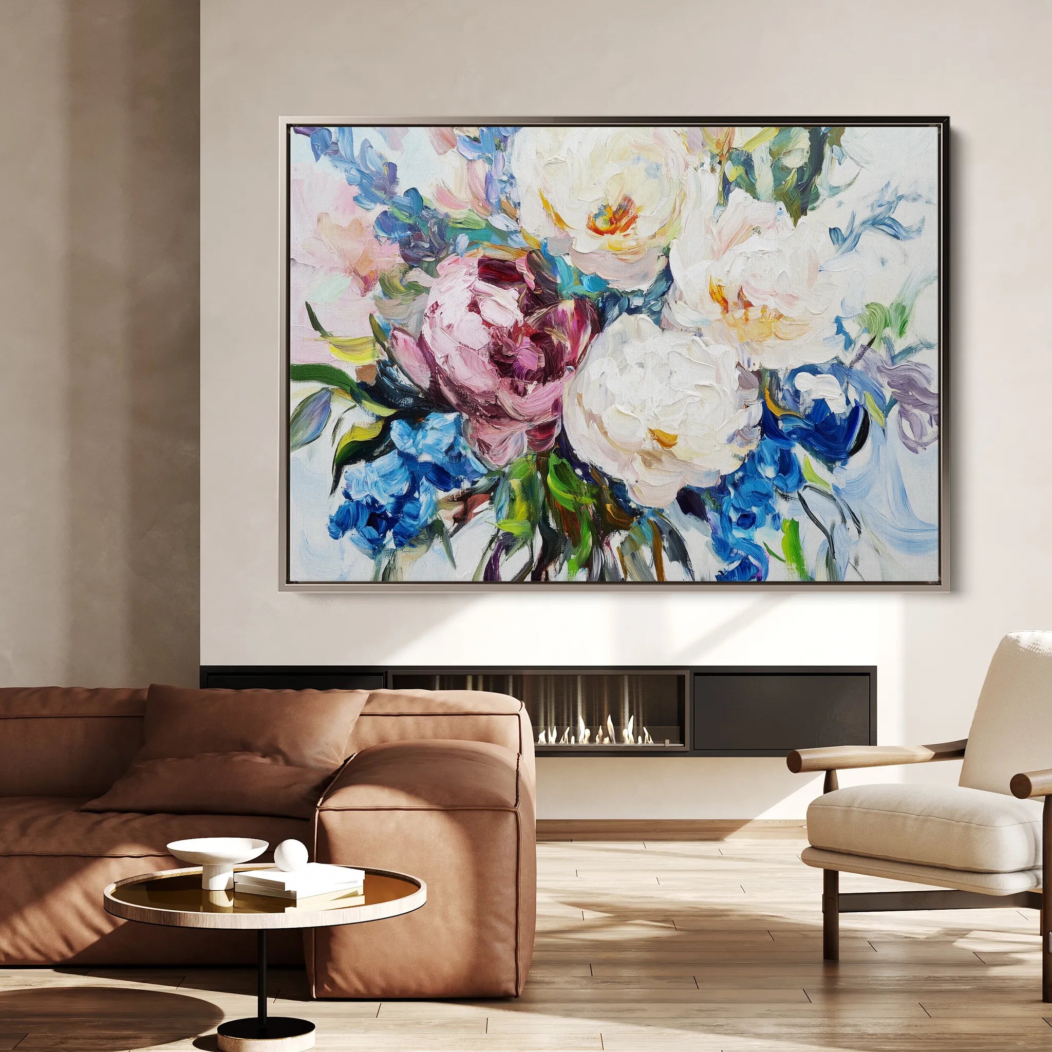 Floral 761 Canvas Art 60 x 40 cm / Black