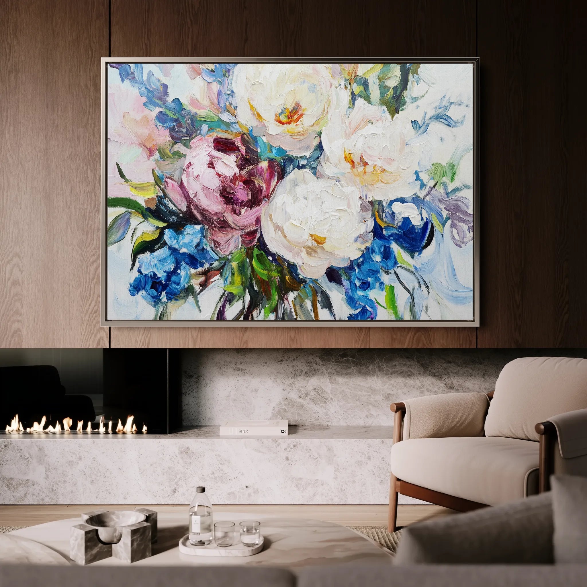 Floral 761 Canvas Art 60 x 40 cm / Black