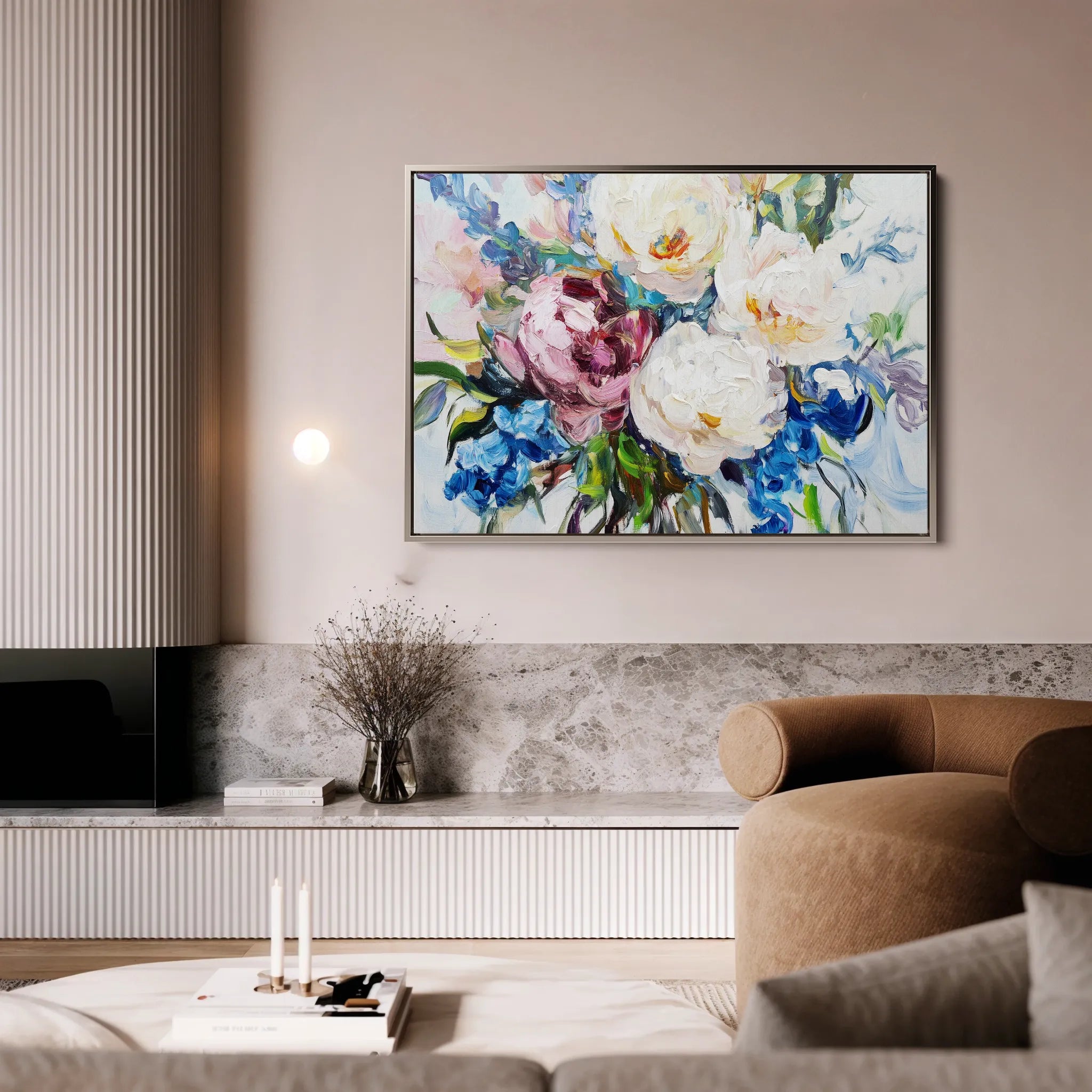 Floral 761 Canvas Art 60 x 40 cm / Black
