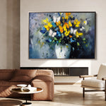 Floral 763 Canvas Art 60 x 40 cm / Black