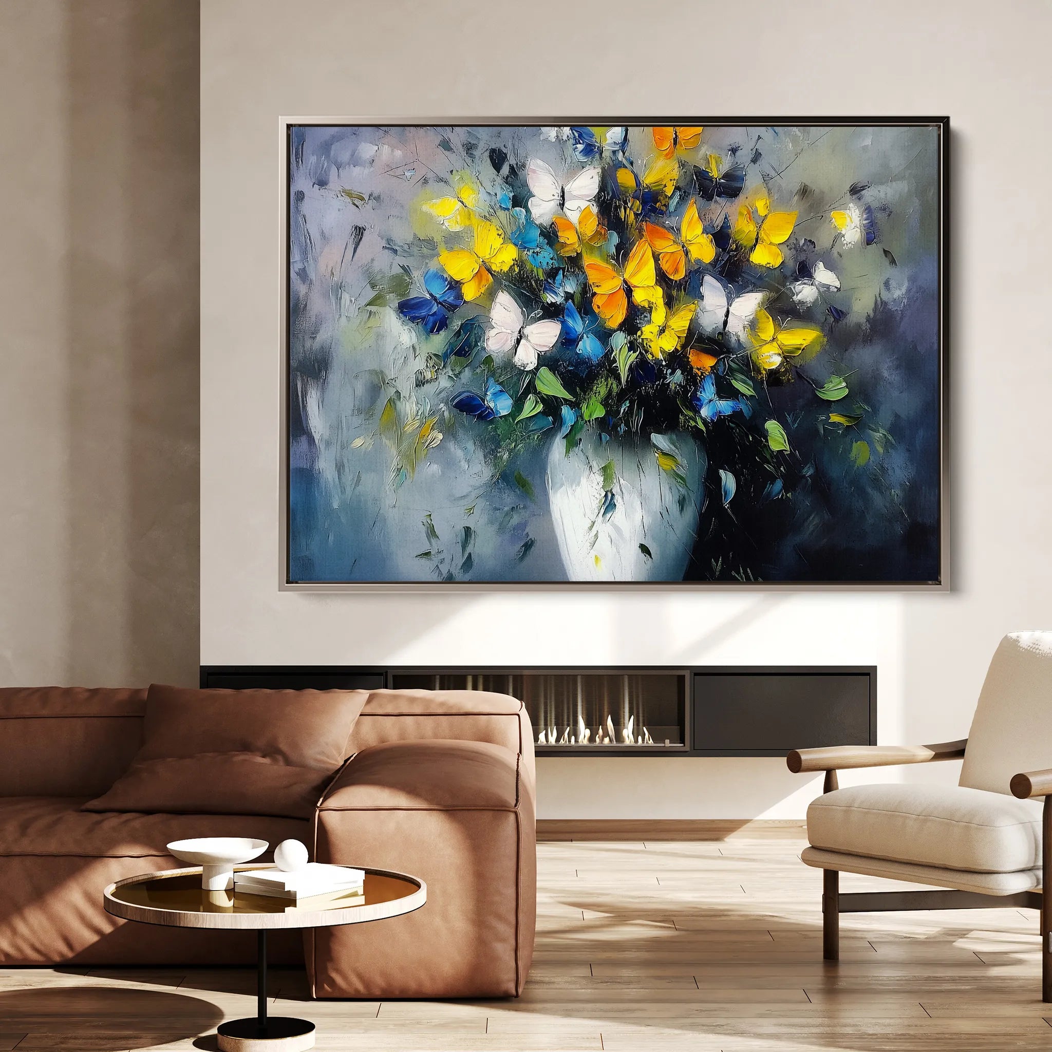 Floral 763 Canvas Art 60 x 40 cm / Black