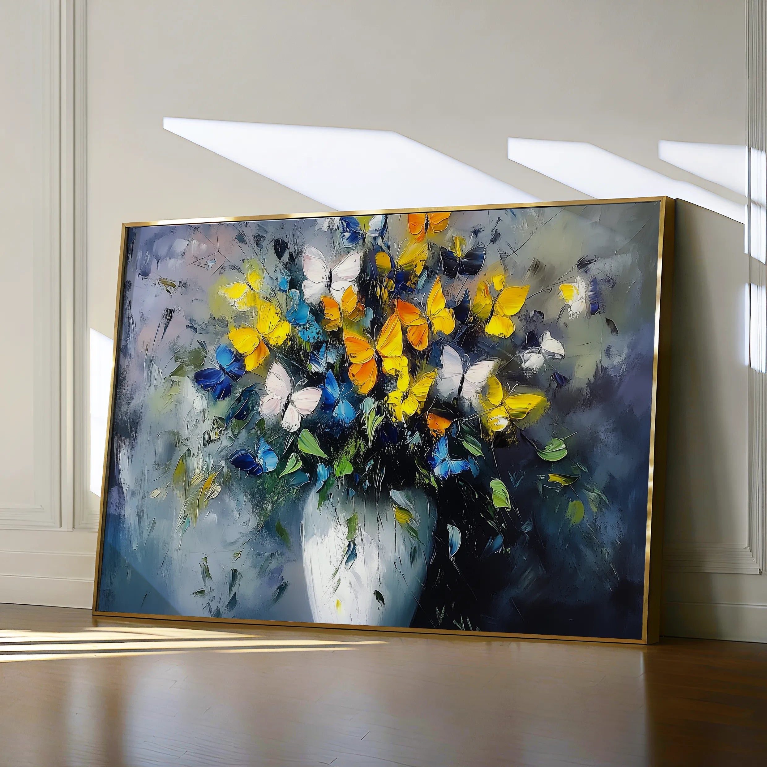 Floral 763 Canvas Art 60 x 40 cm / Black