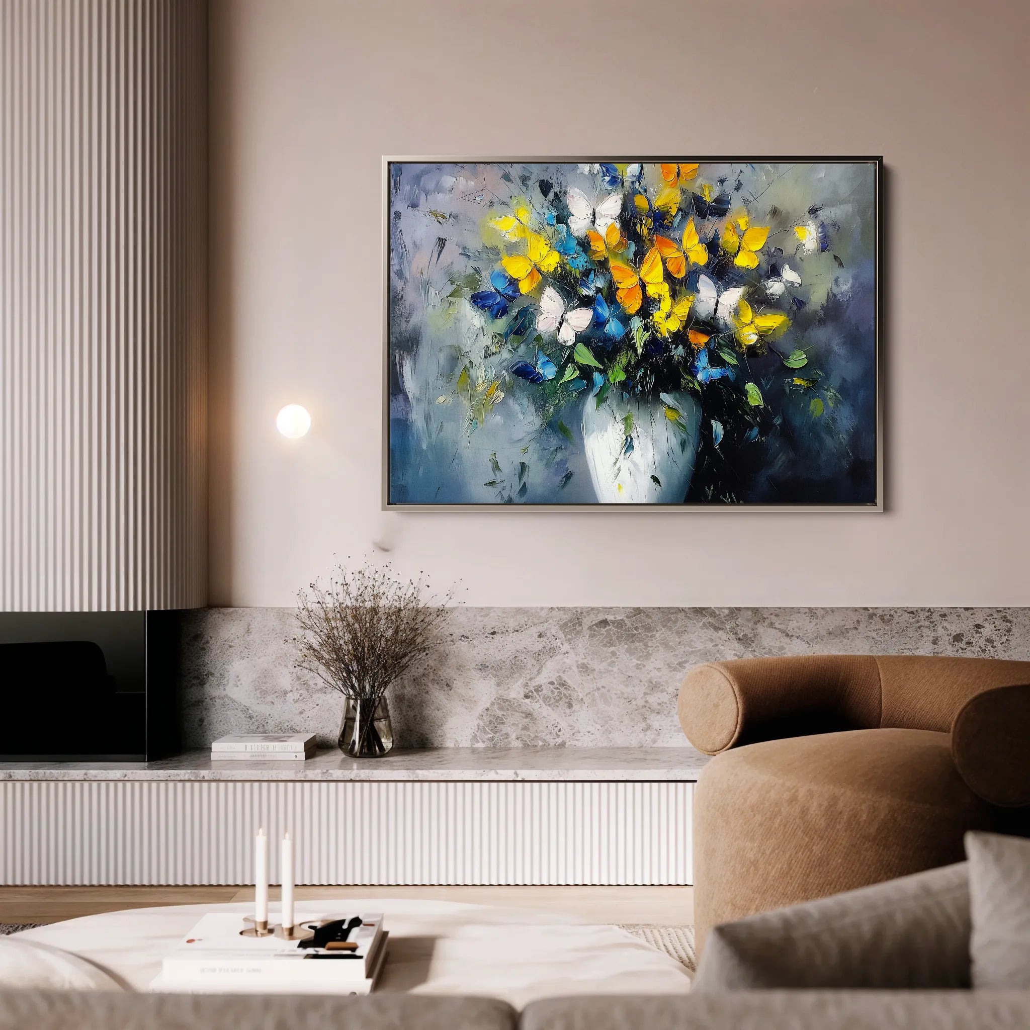 Floral 763 Canvas Art 60 x 40 cm / Black