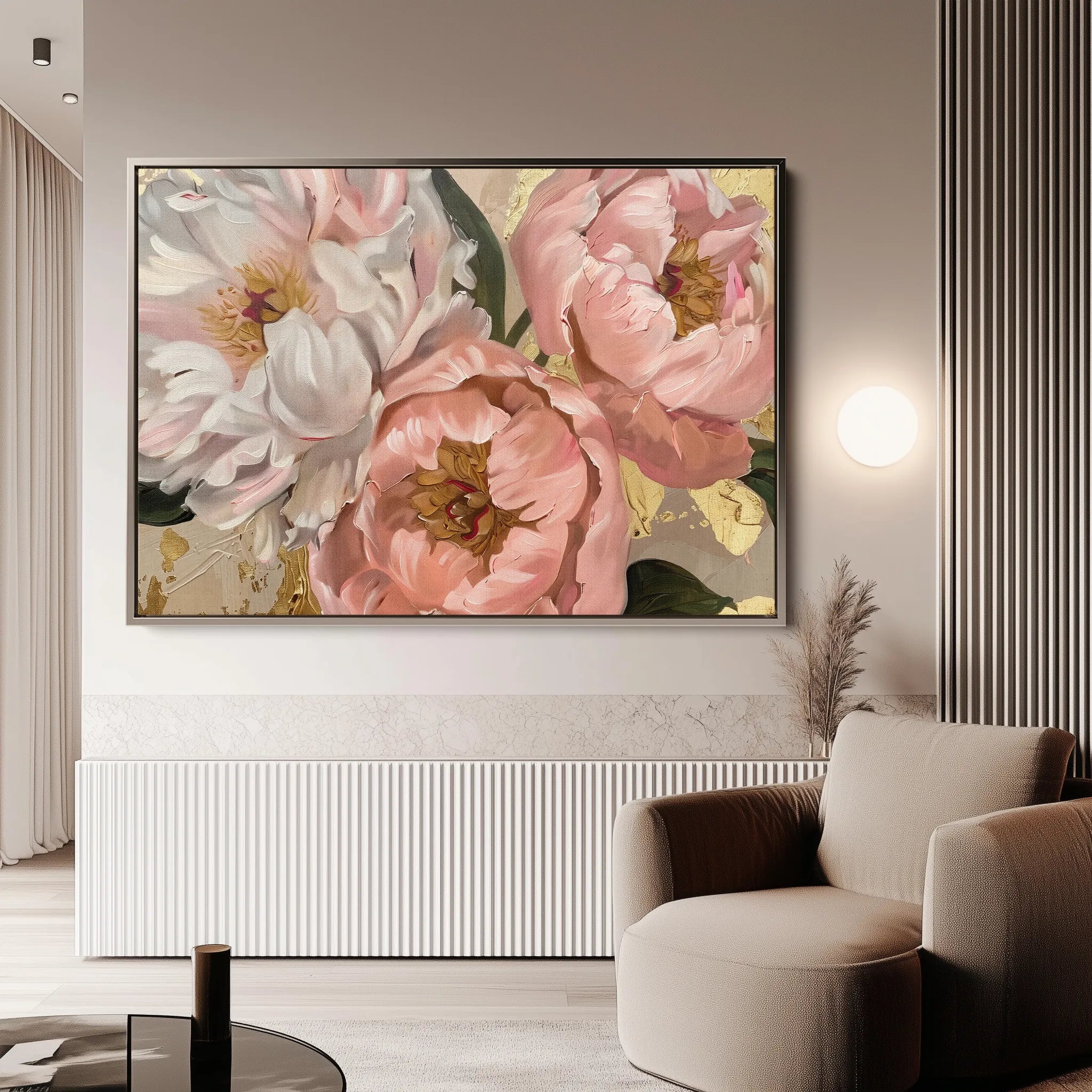 Floral 764 Canvas Art 60 x 40 cm / Black