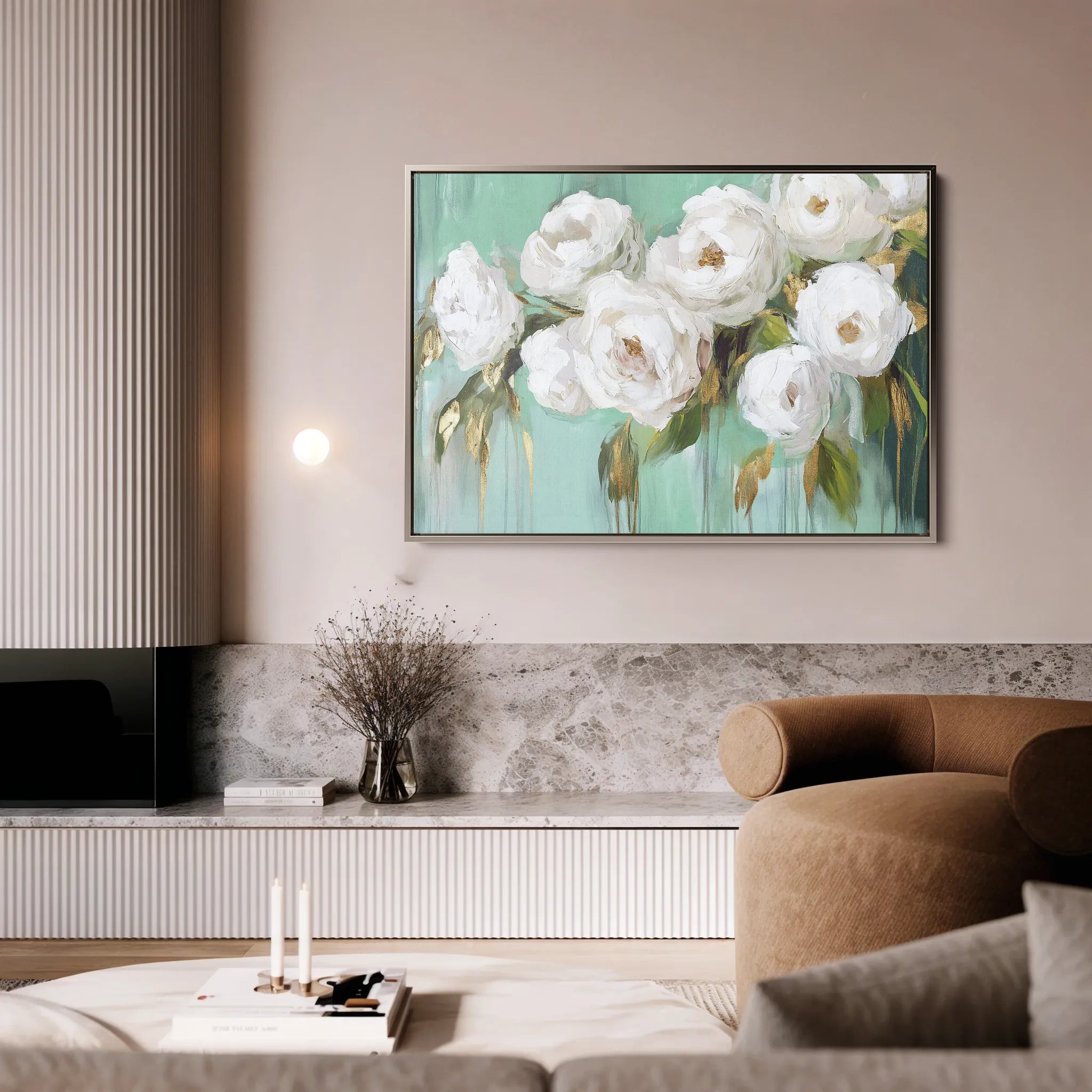 Floral 765 Canvas Art 60 x 40 cm / Black