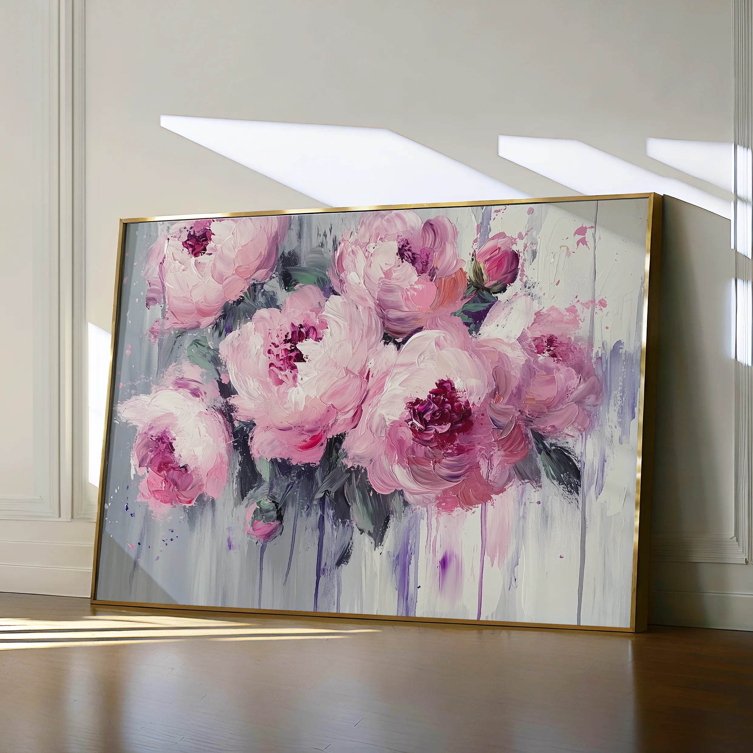 Floral 766 Canvas Art 60 x 40 cm / Black